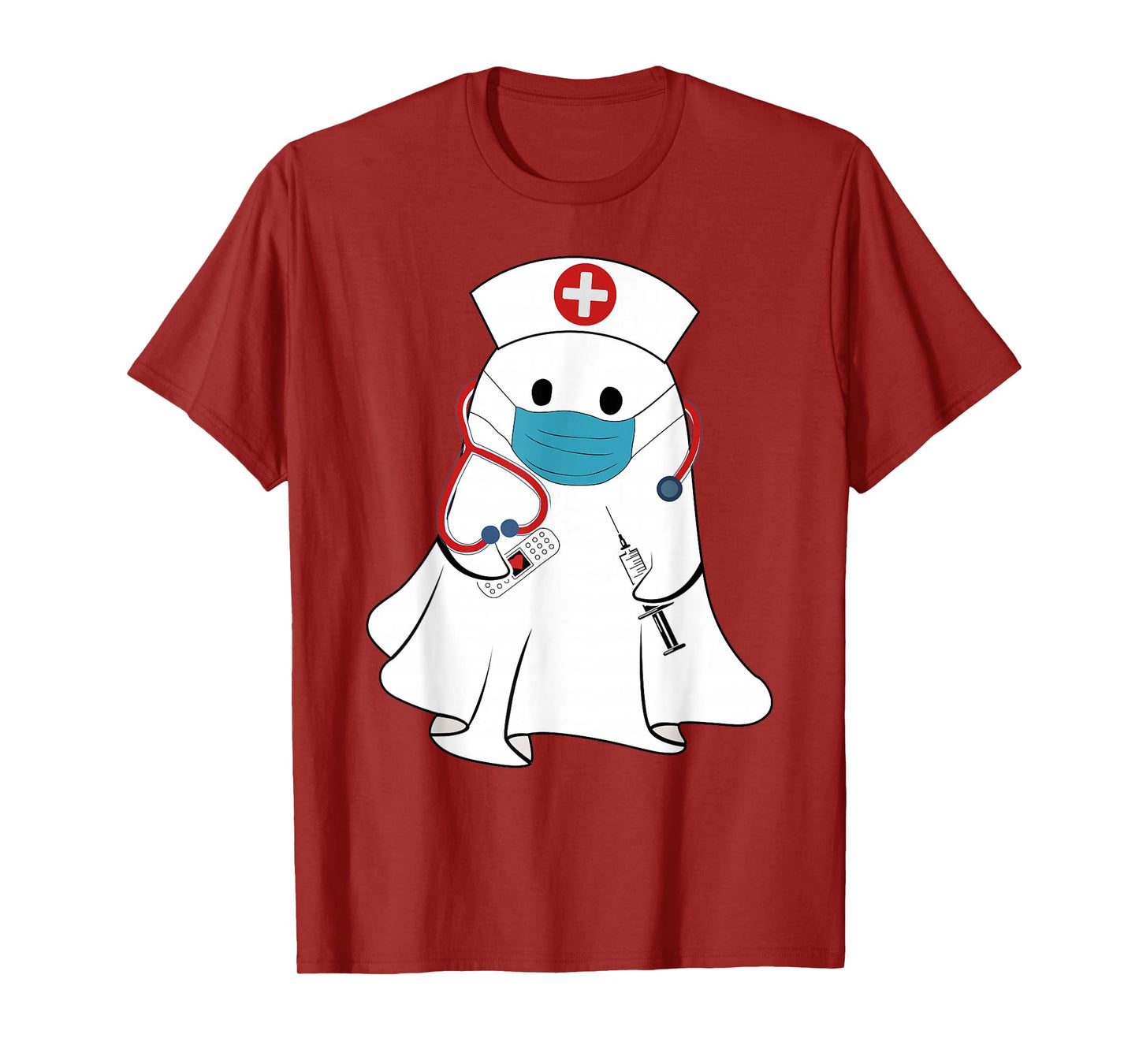 Nurse Ghost Halloween Costume Nursing Girls Women T-Shirt