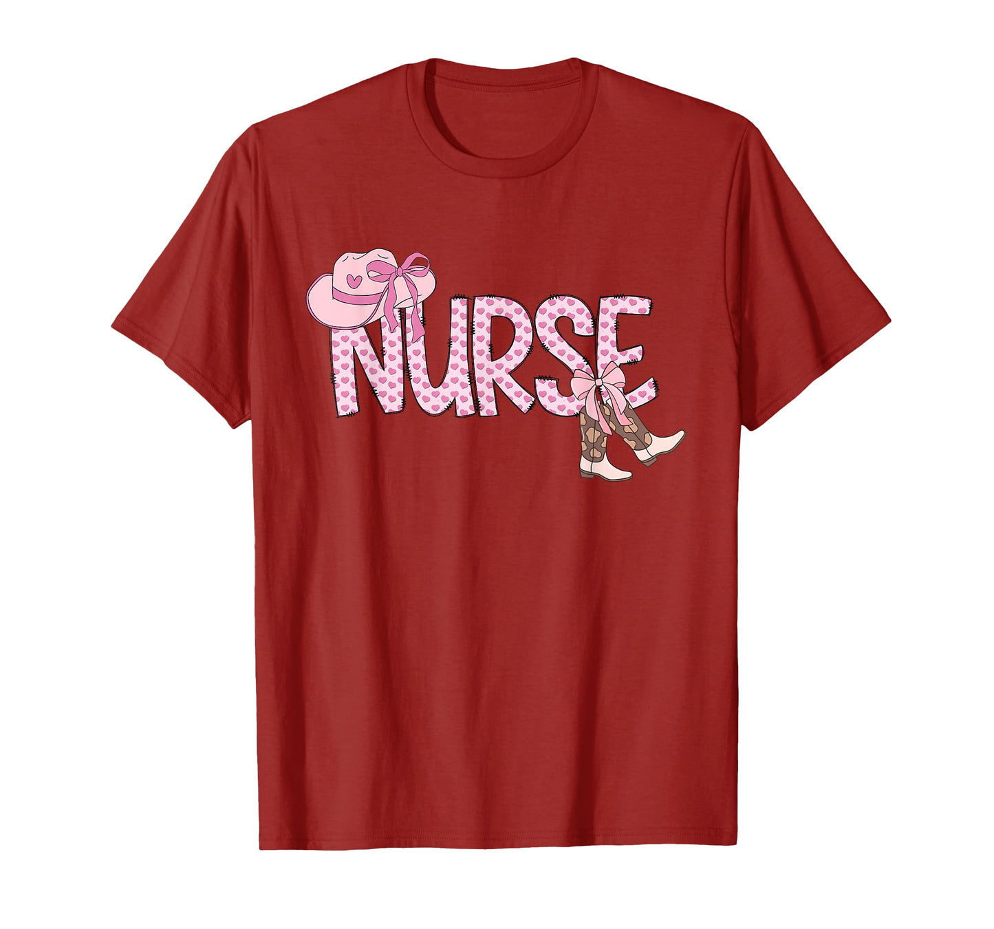 Pink Coquette Western cowgirl Nurse Nursing T-Shirt