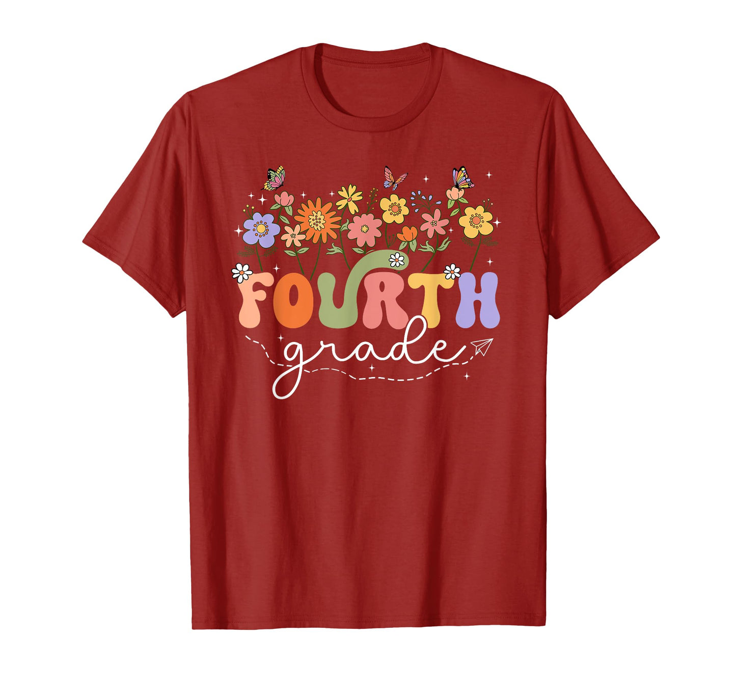 4th Fourth Grade Teacher Wildflower Back To School Floral T-Shirt