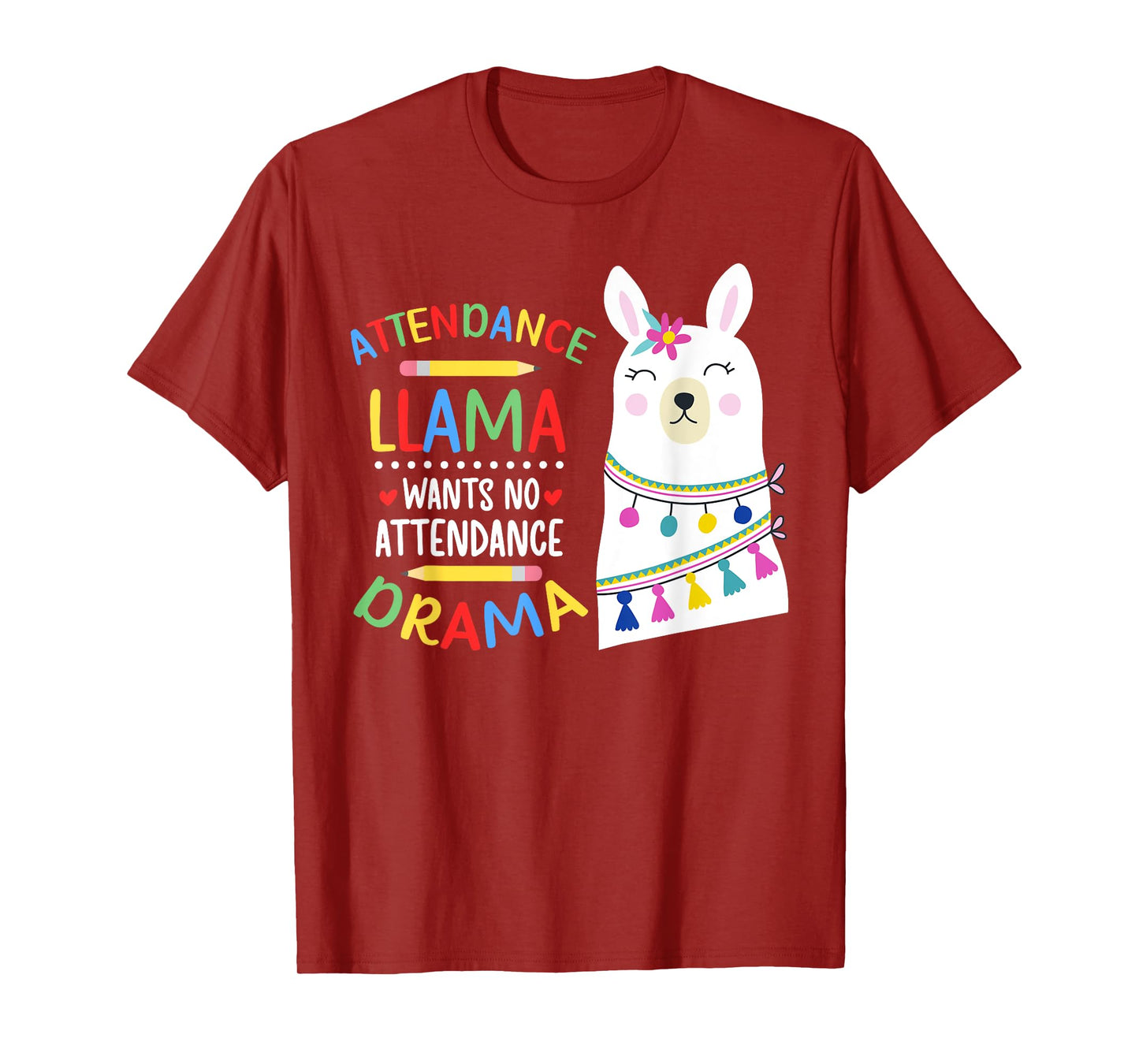 Attendance Llama Attendance Clerk School Attendance Clerk T-Shirt