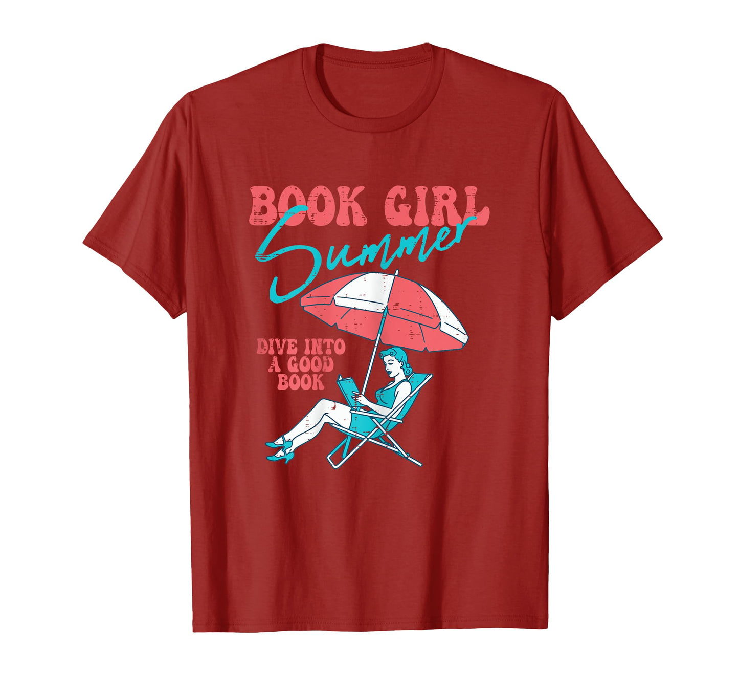 Book Girl Summer Reading Beach Vacation Women Girls Kids T-Shirt