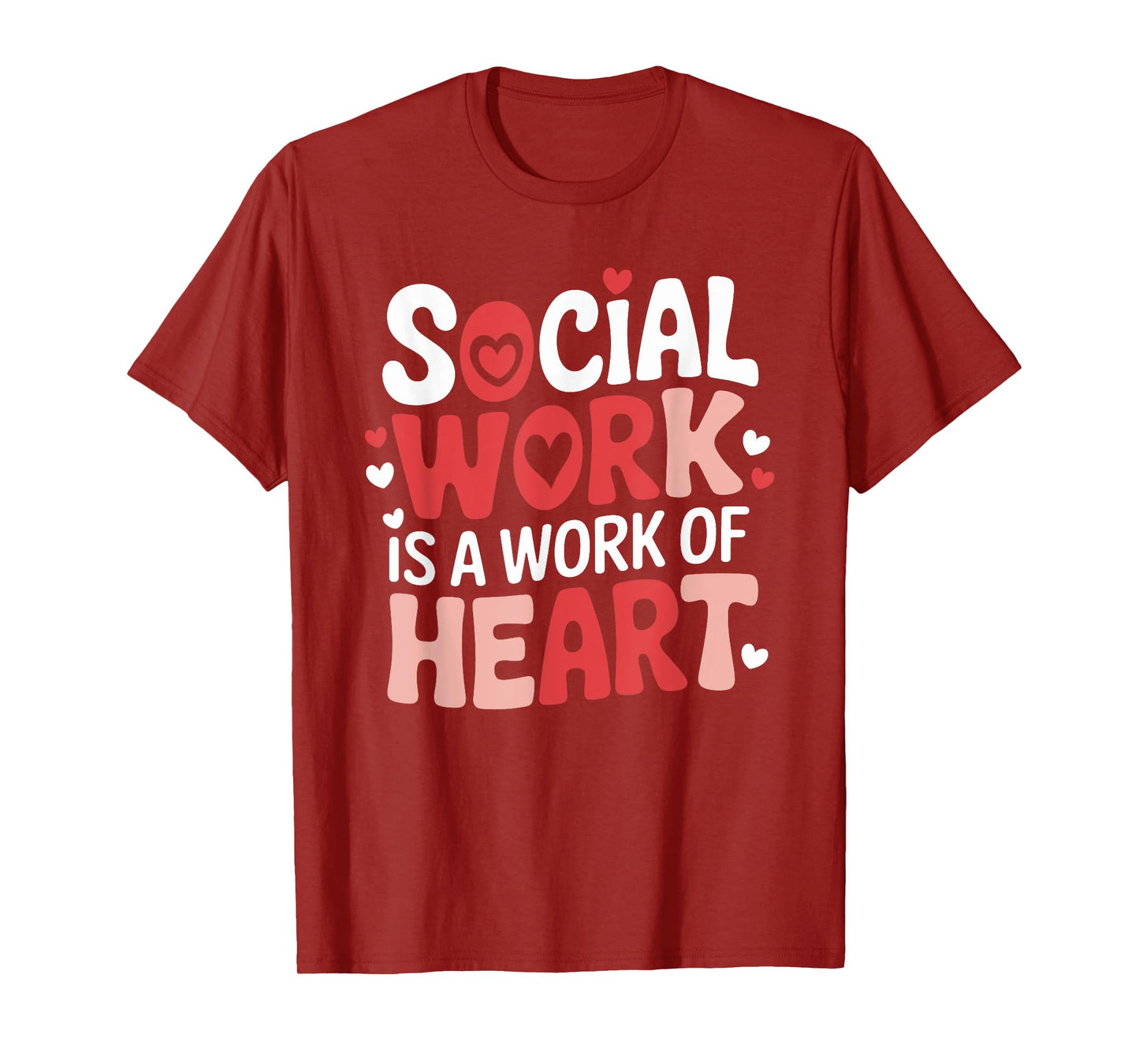 Social Worker It's A Work of Heart Valentine's Day Hearts T-Shirt
