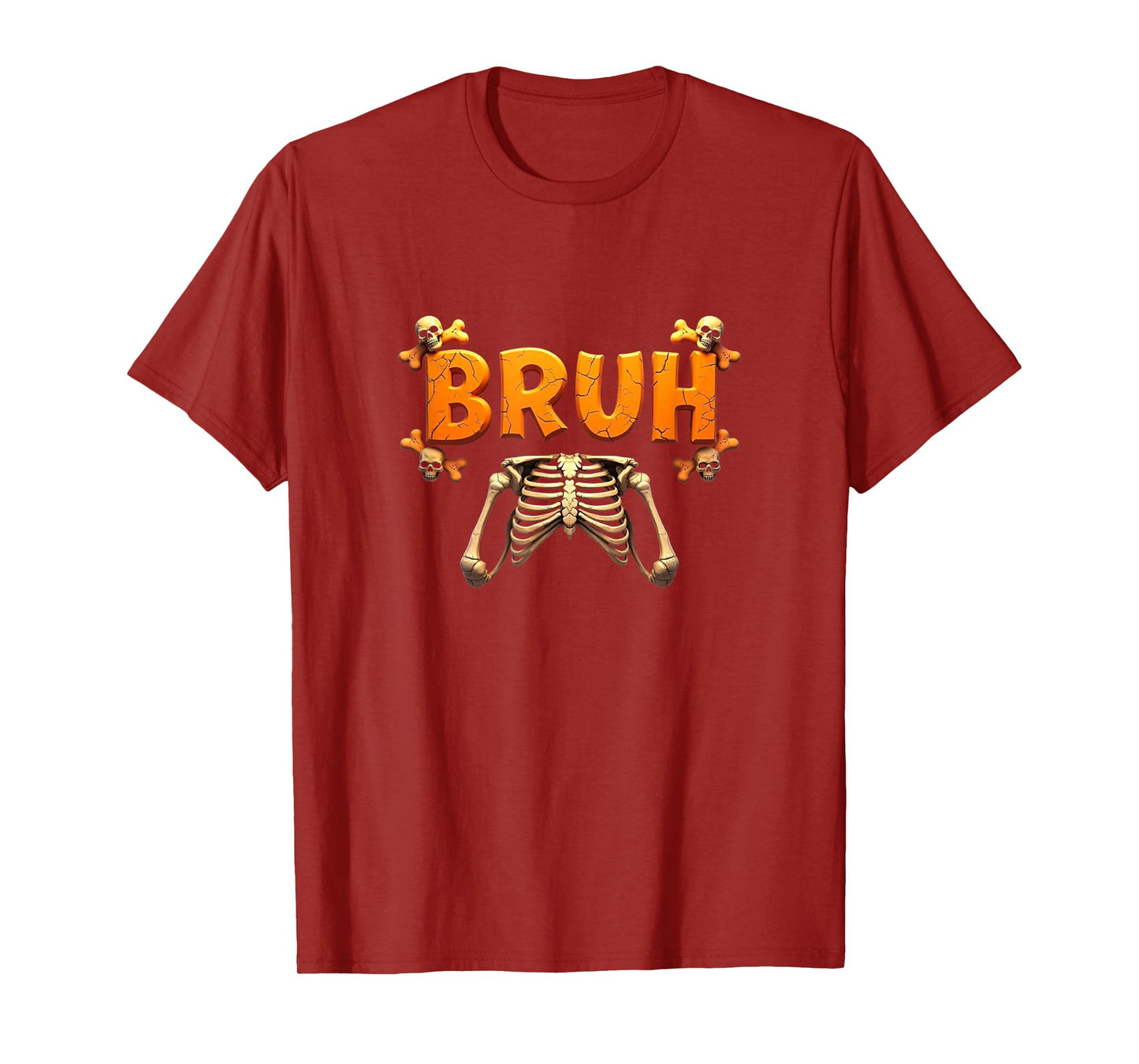 Halloween Skeleton Gamer Bruh Funny Video Gaming T-Shirt