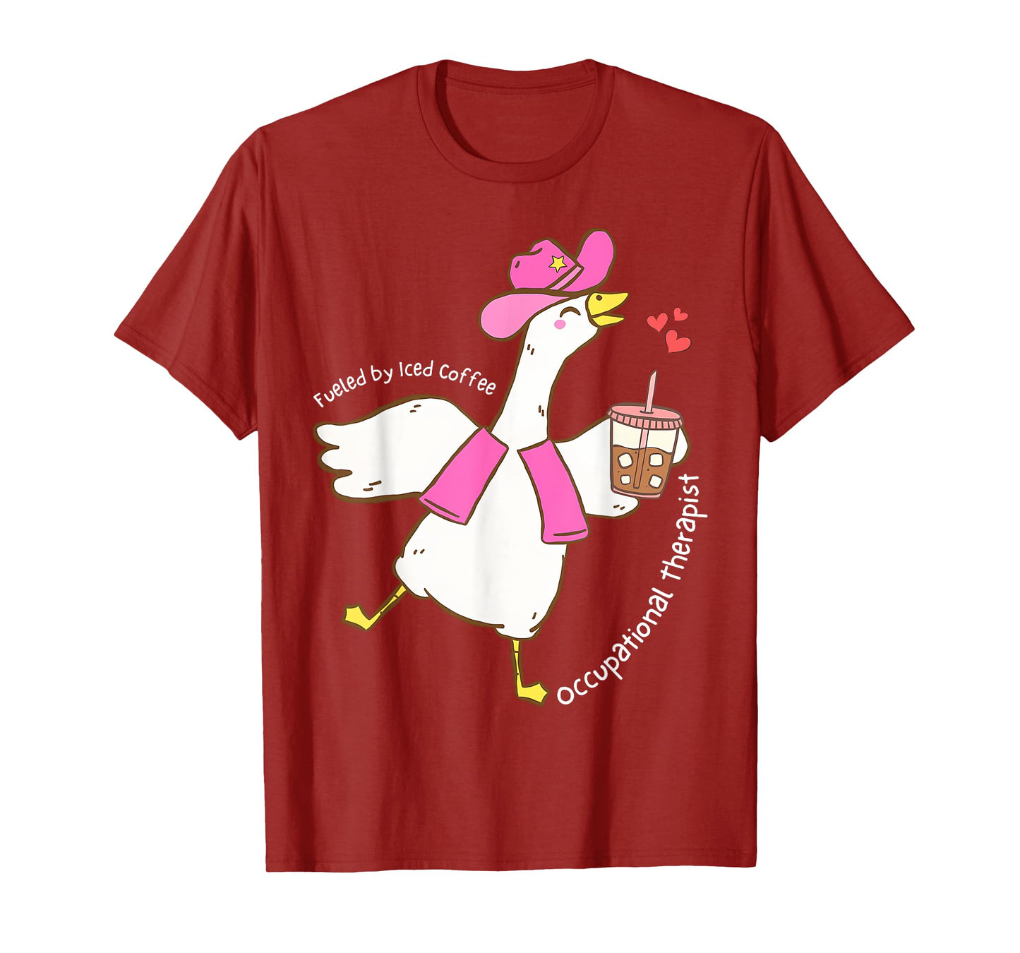 Silly Goose Fueled By Iced Coffee OT Occupational Therapist T-Shirt