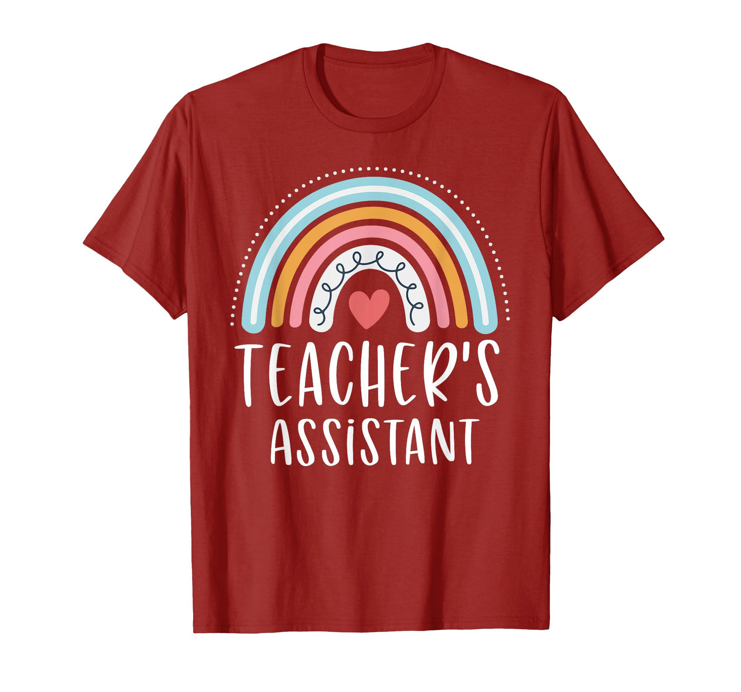 Teacher's Assistant Funny Rainbow Heart T-Shirt for Men Women