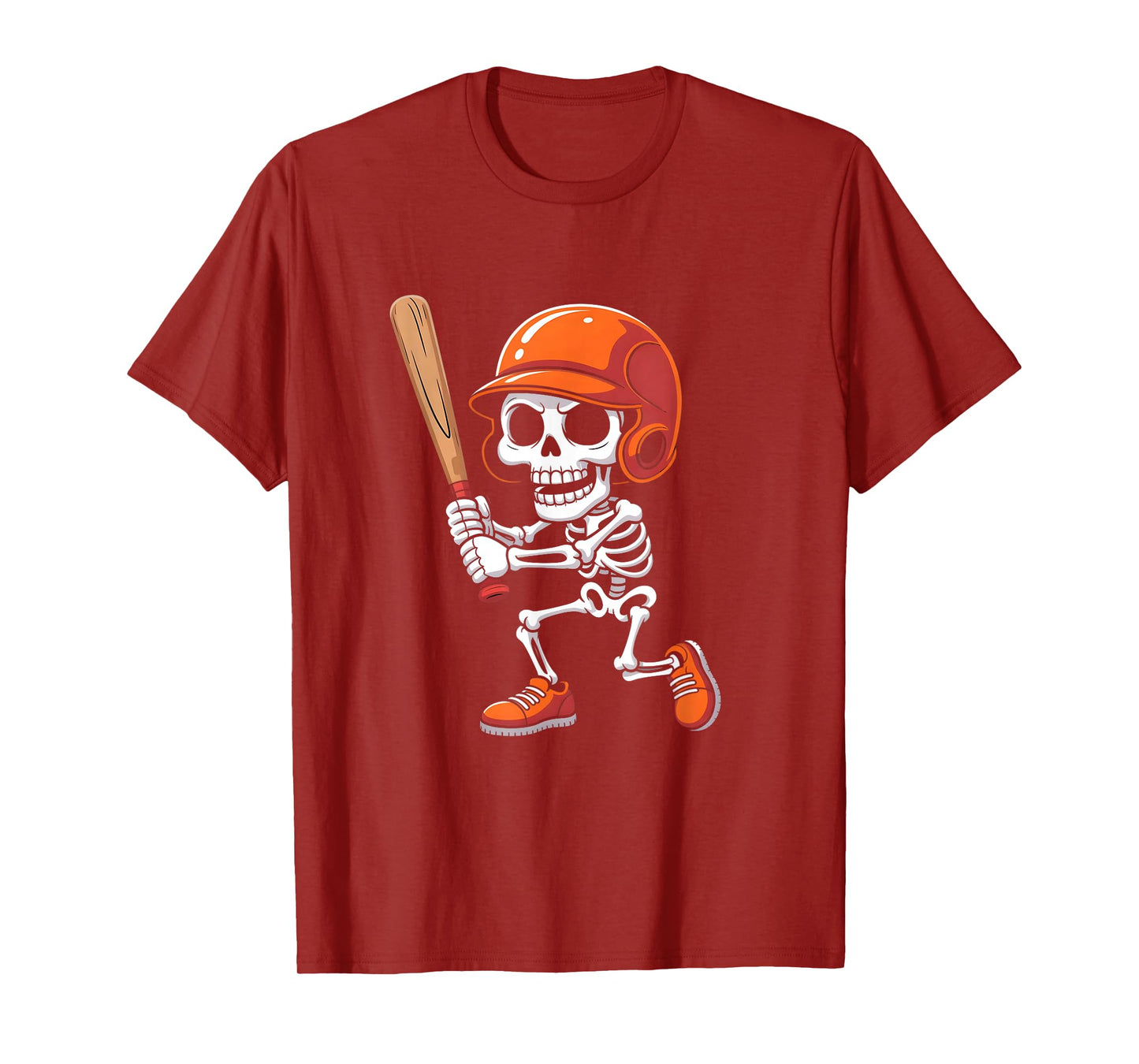 Skeleton Baseball Player Halloween Bat T-Shirt