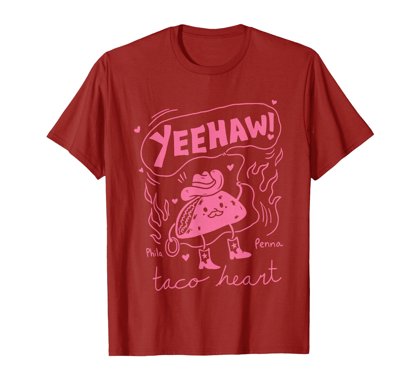 Yeehaw Taco Heart Funny T-Shirt