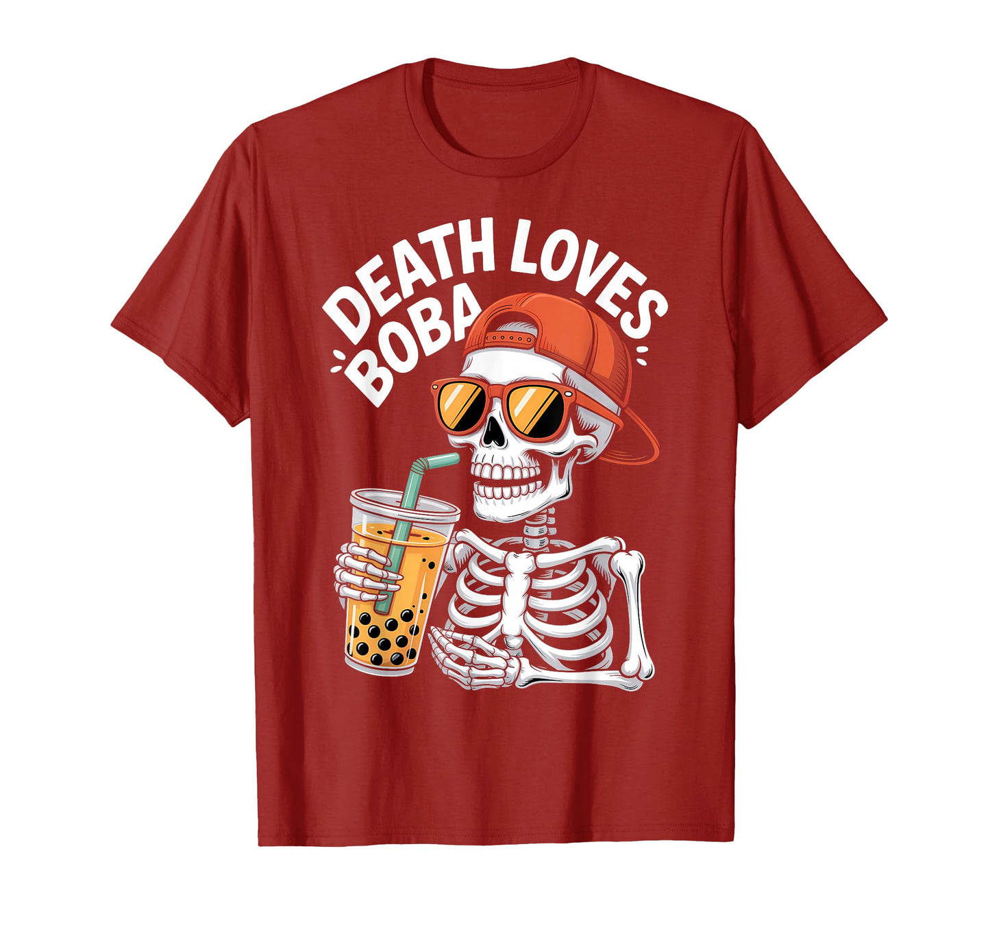 Funny Halloween Skeleton Boba Tea Costume T-Shirt
