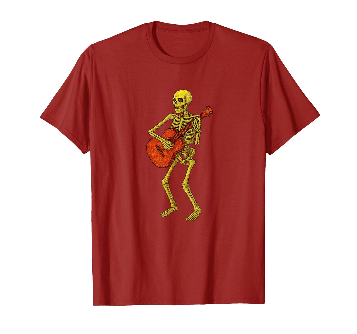 Skeleton Playing Acoustic Guitar - Guitarist Rock Indie T-Shirt