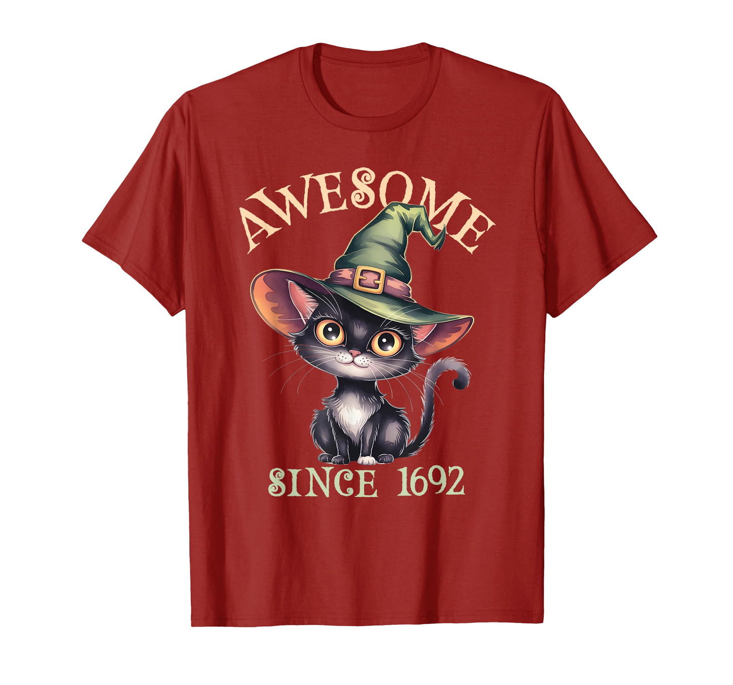 Kawaii Awesome Cat Witch Since 1692 Creepy Wicca Team T-Shirt