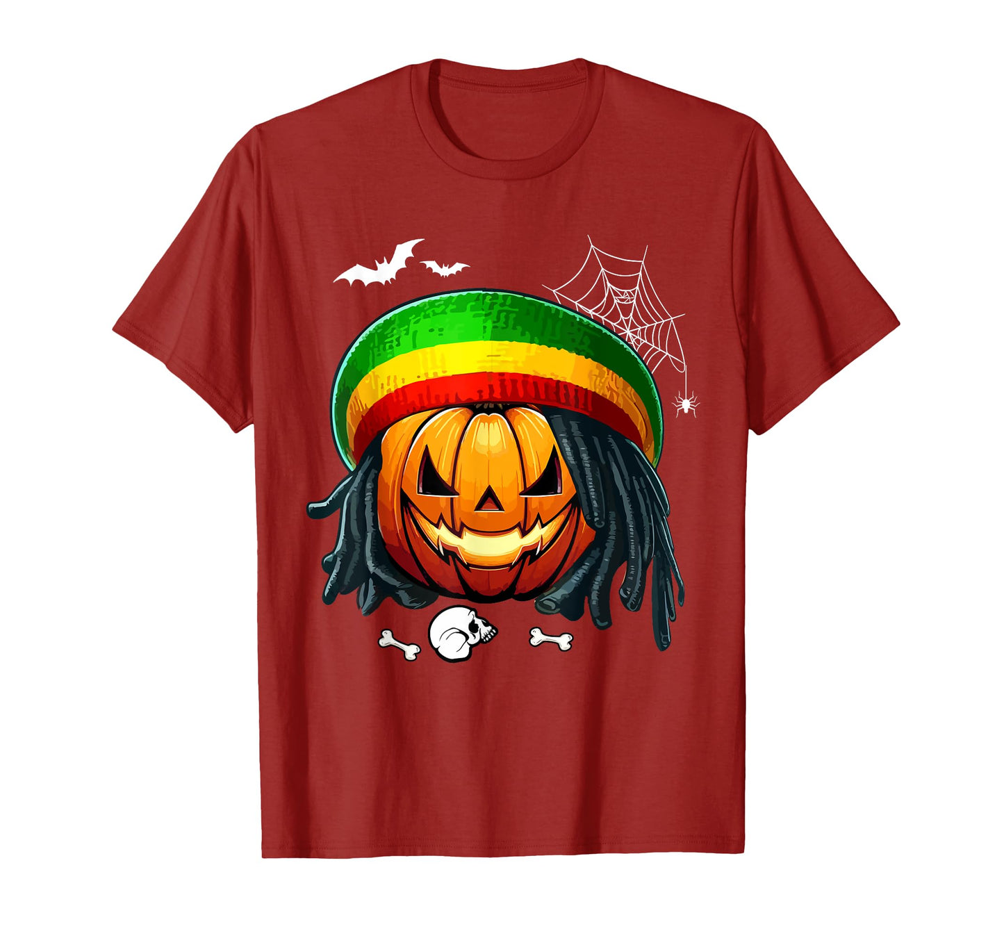 Jamaican Horror Carved Pumpkin Halloween Funny Parties T-Shirt