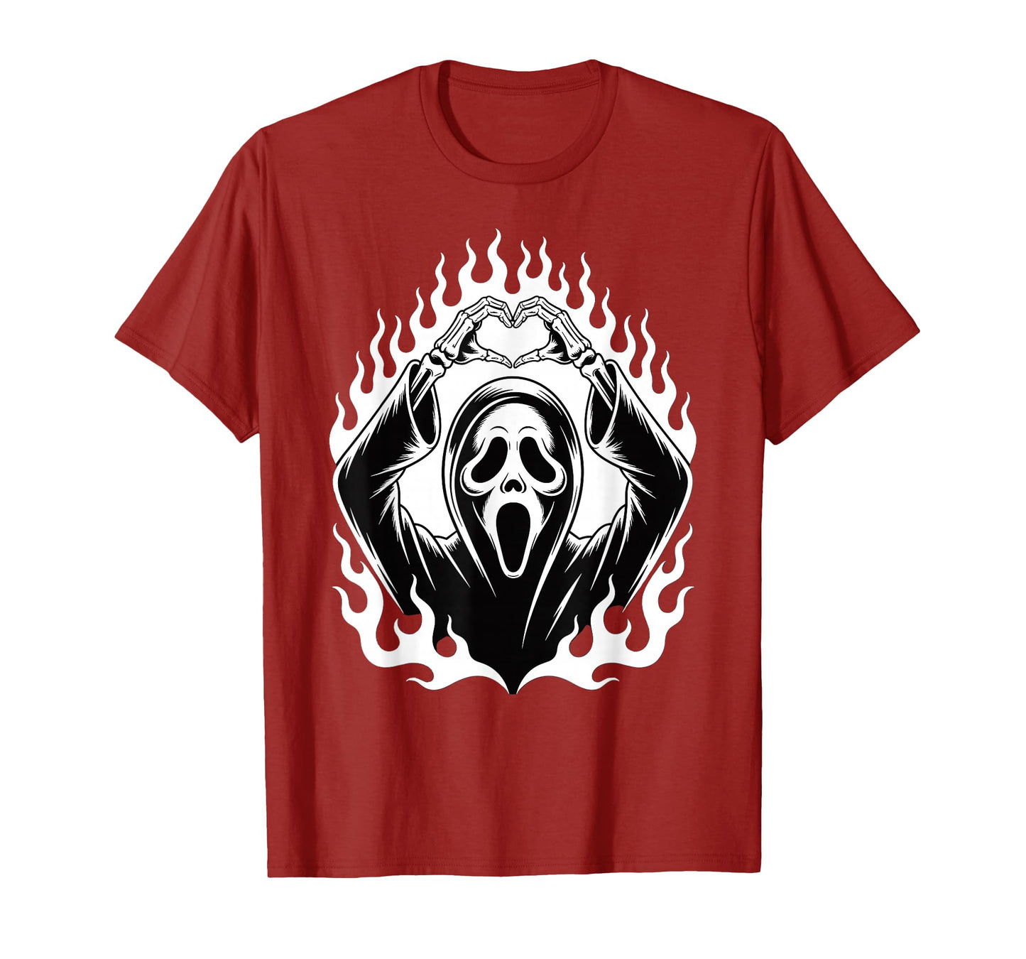 Halloween Scary Face Horror Creepy Ghost Heart Hands Spooky T-Shirt