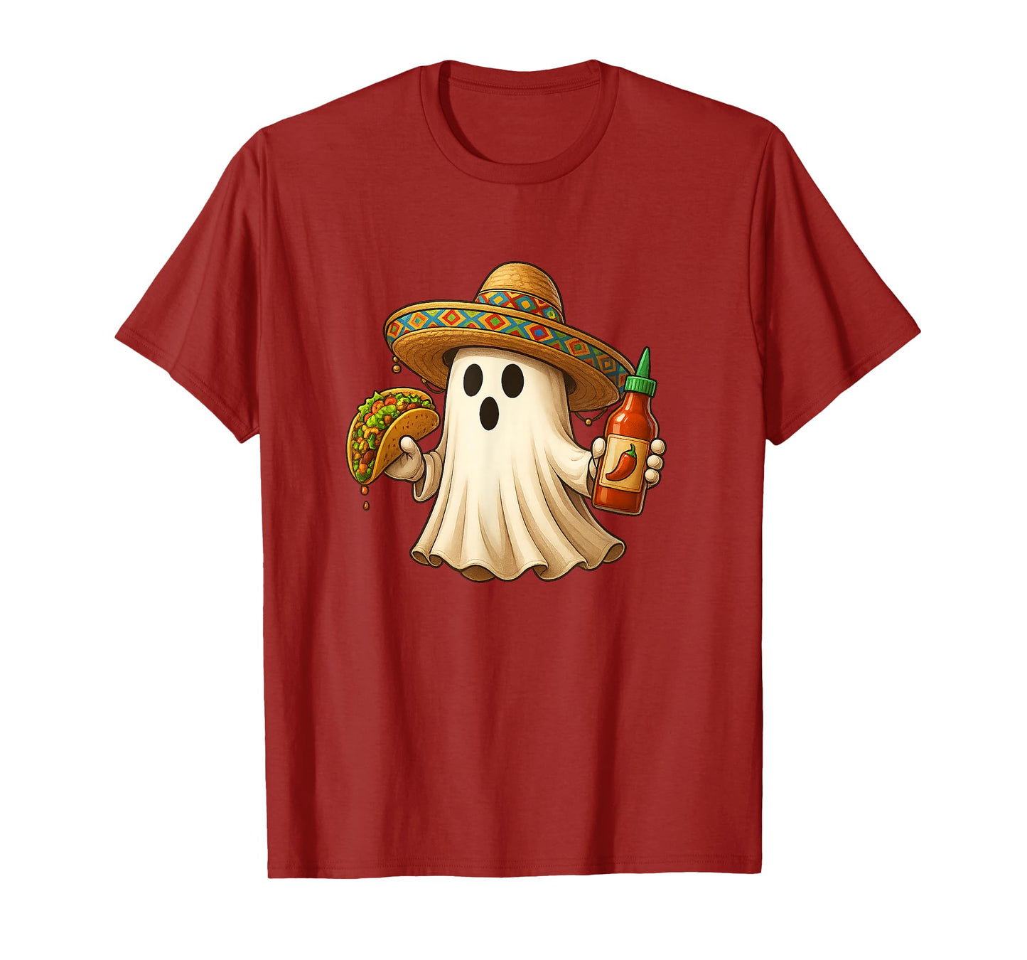 Tacos Halloween Mexican Food Halloween Tacos Chef Ghost T-Shirt