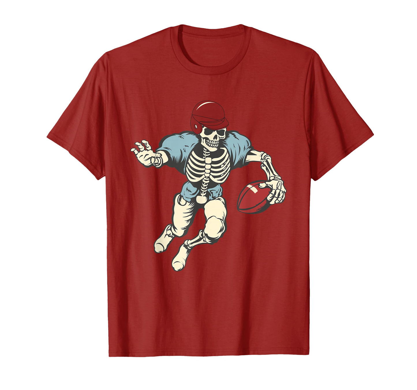 Funny Happy Halloween Skeleton Football Player T-Shirt
