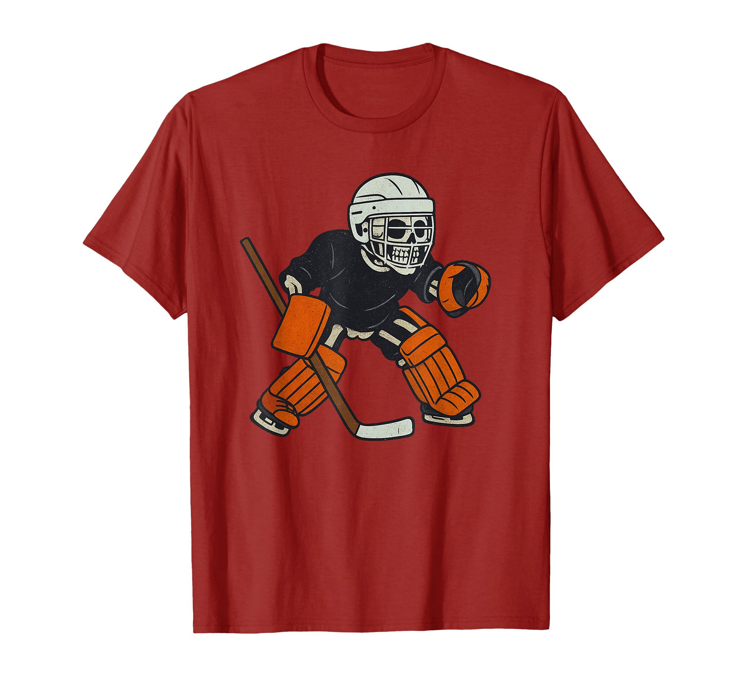 Vintage Halloween Skeleton Ice Hockey Funny Spooky Costume T-Shirt
