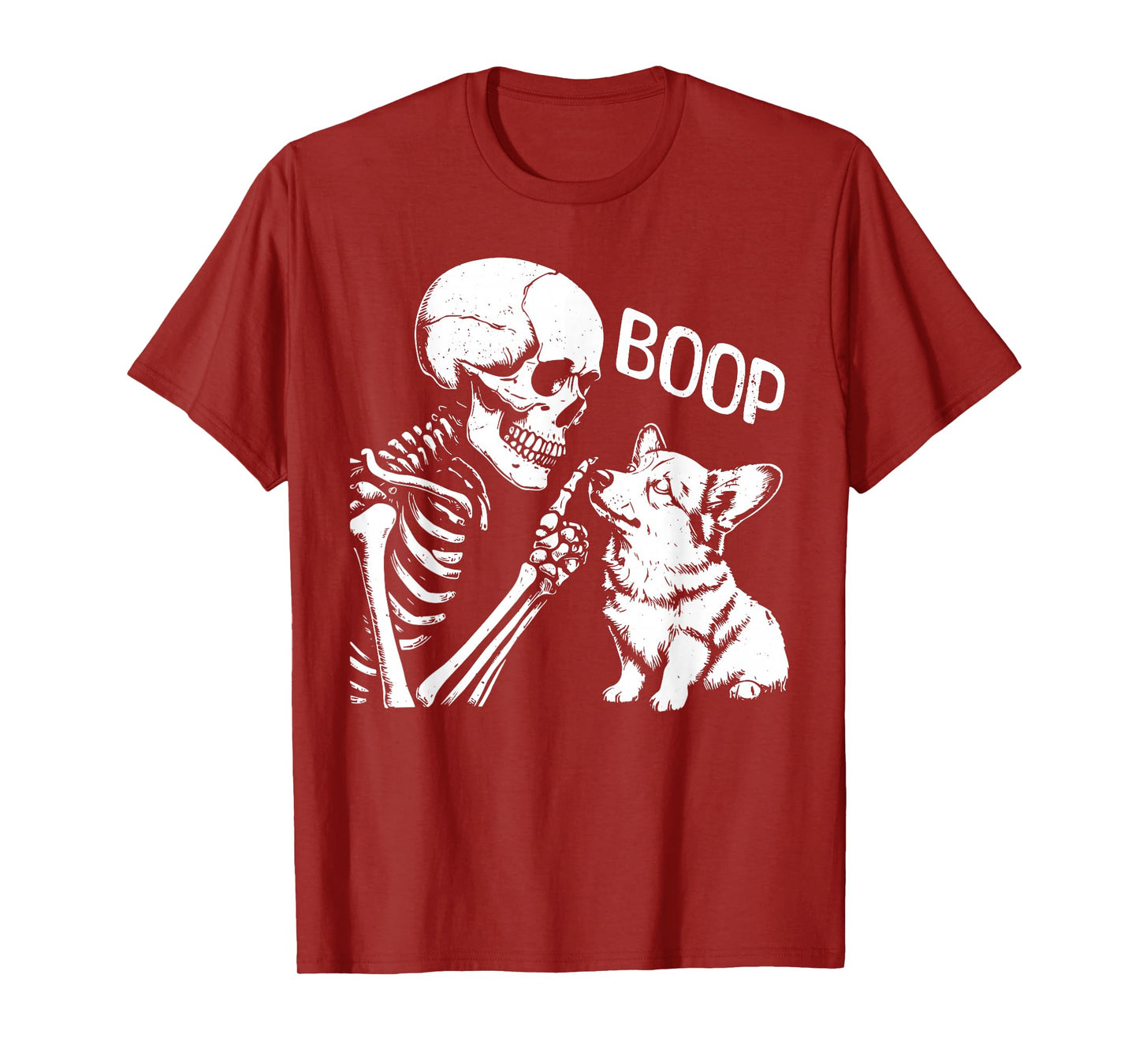 Cute Corgi Dog Boop Hand Skeleton Halloween Spooky Season T-Shirt