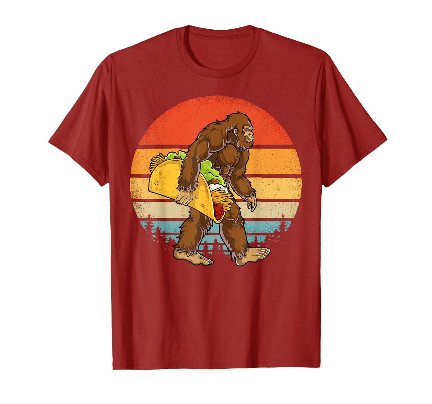Bigfoot Carrying Taco Funny Cinco de Mayo Boys Men Sasquatch T-Shirt