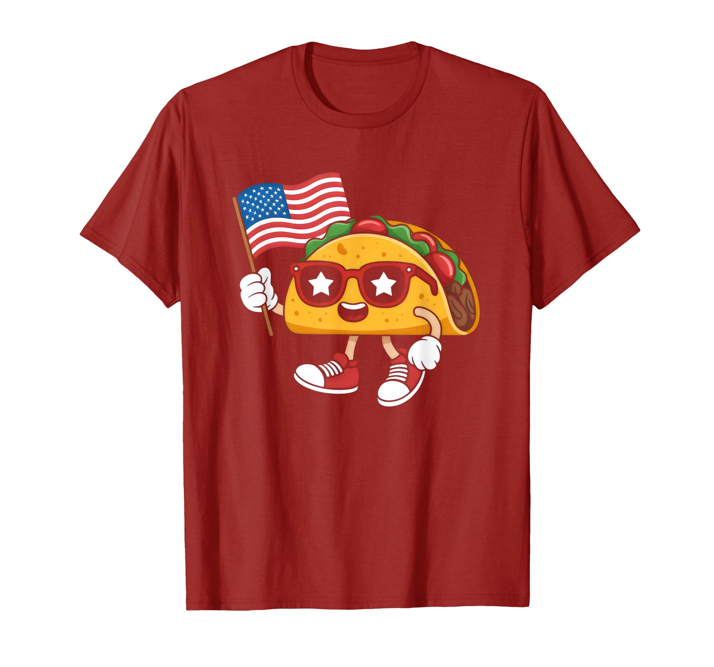 Patriotic Kawaii Taco Independence Day 4th of July Foodie T-Shirt