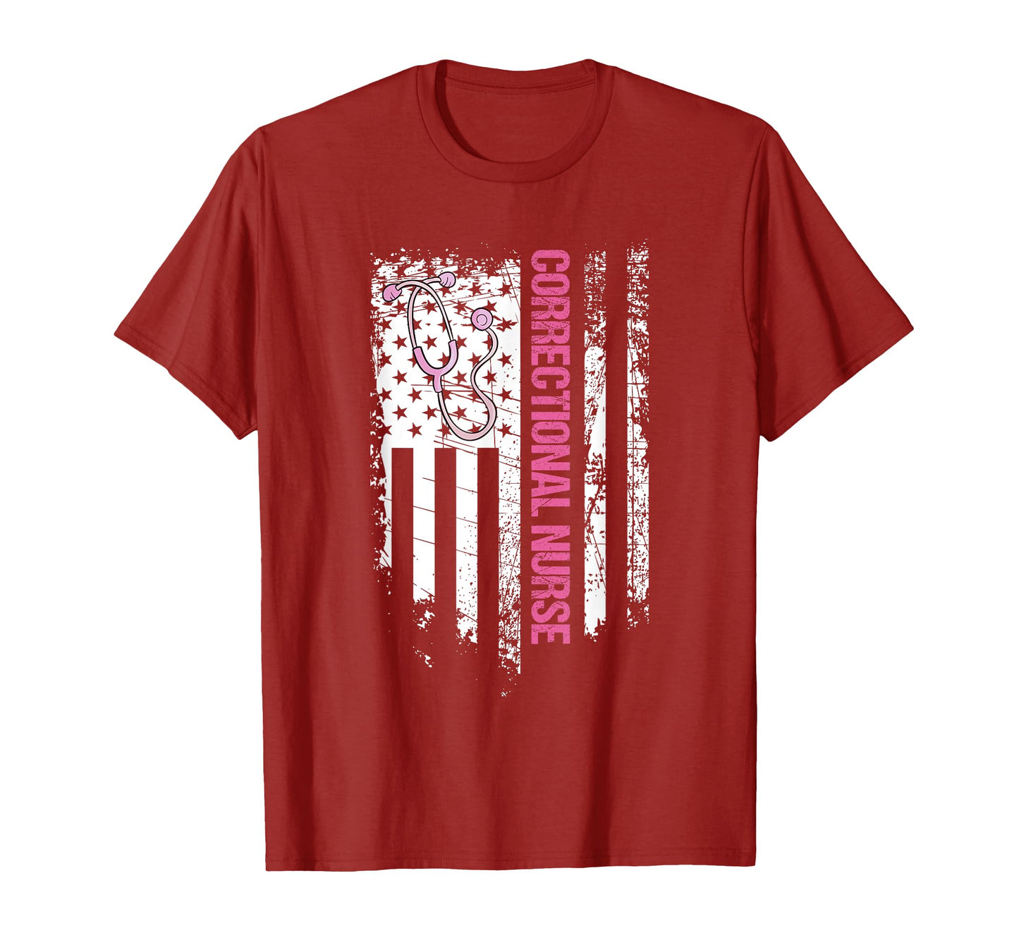 Correctional Nurse American Flag Us Stethoscope Rn Patriotic T-Shirt