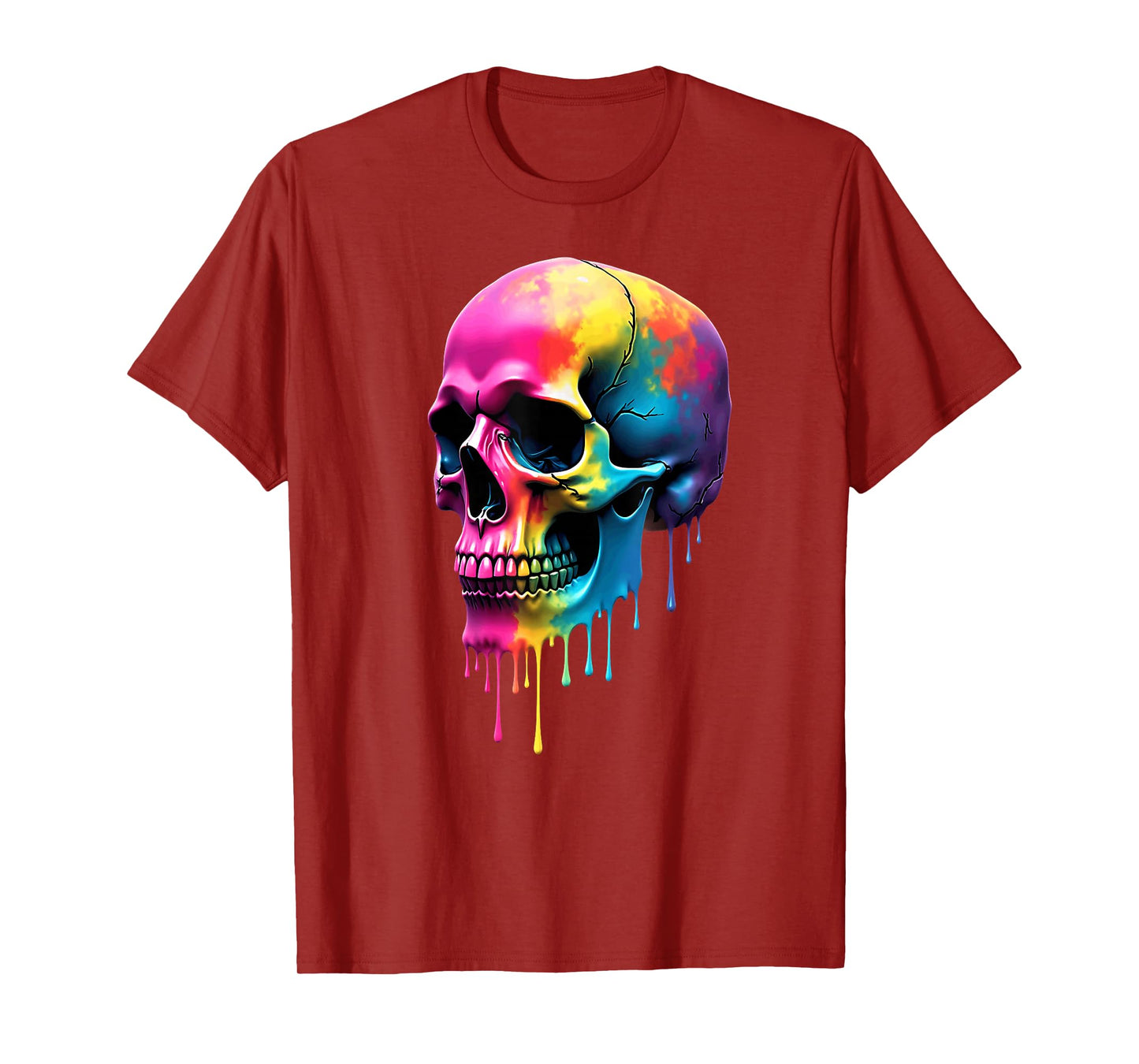 Colorful Skull Melting Halloween T-Shirt