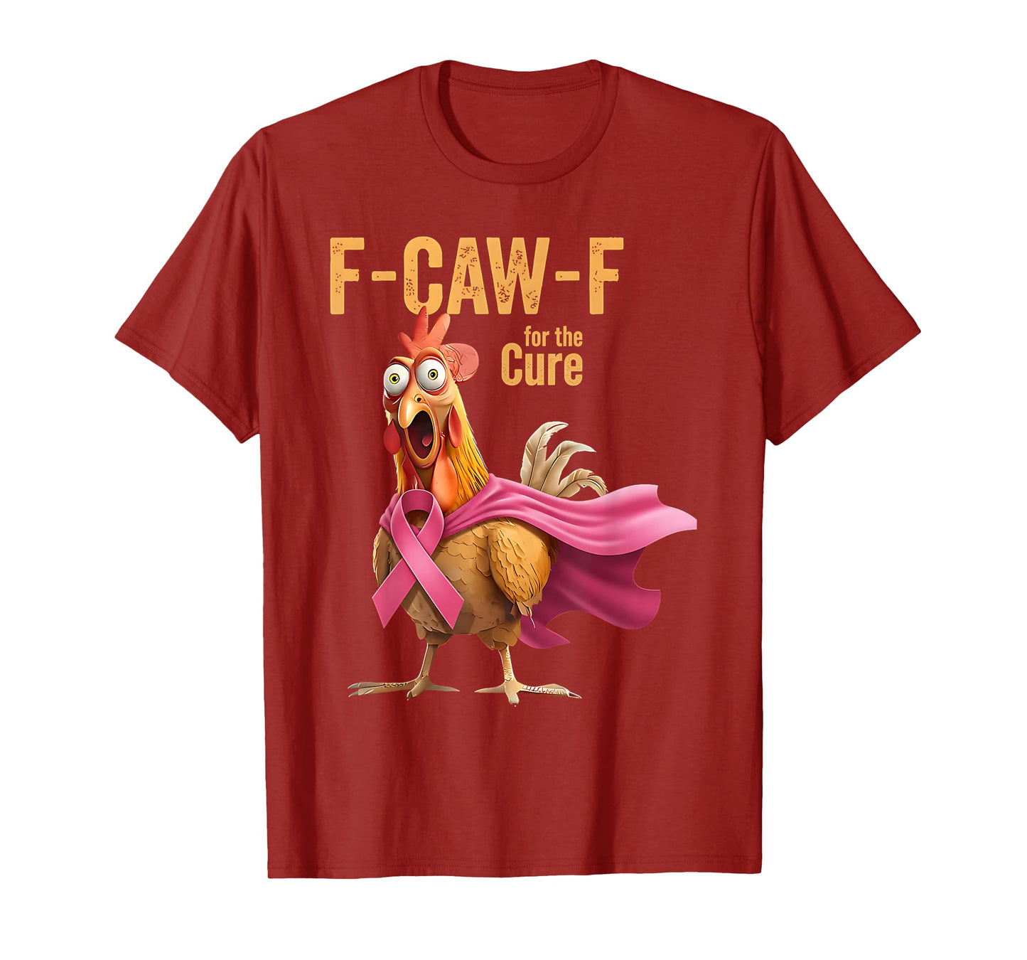 F-Caw-F Pink Ribbon Raven Moon Gothic Crow Breast Cancer T-Shirt