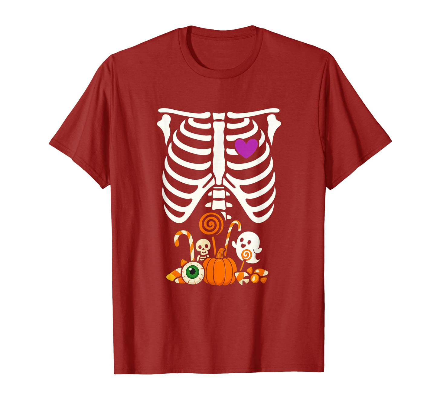 Halloween Skeleton Ribcage Candy Shirt Spooky Fun Tee T-Shirt