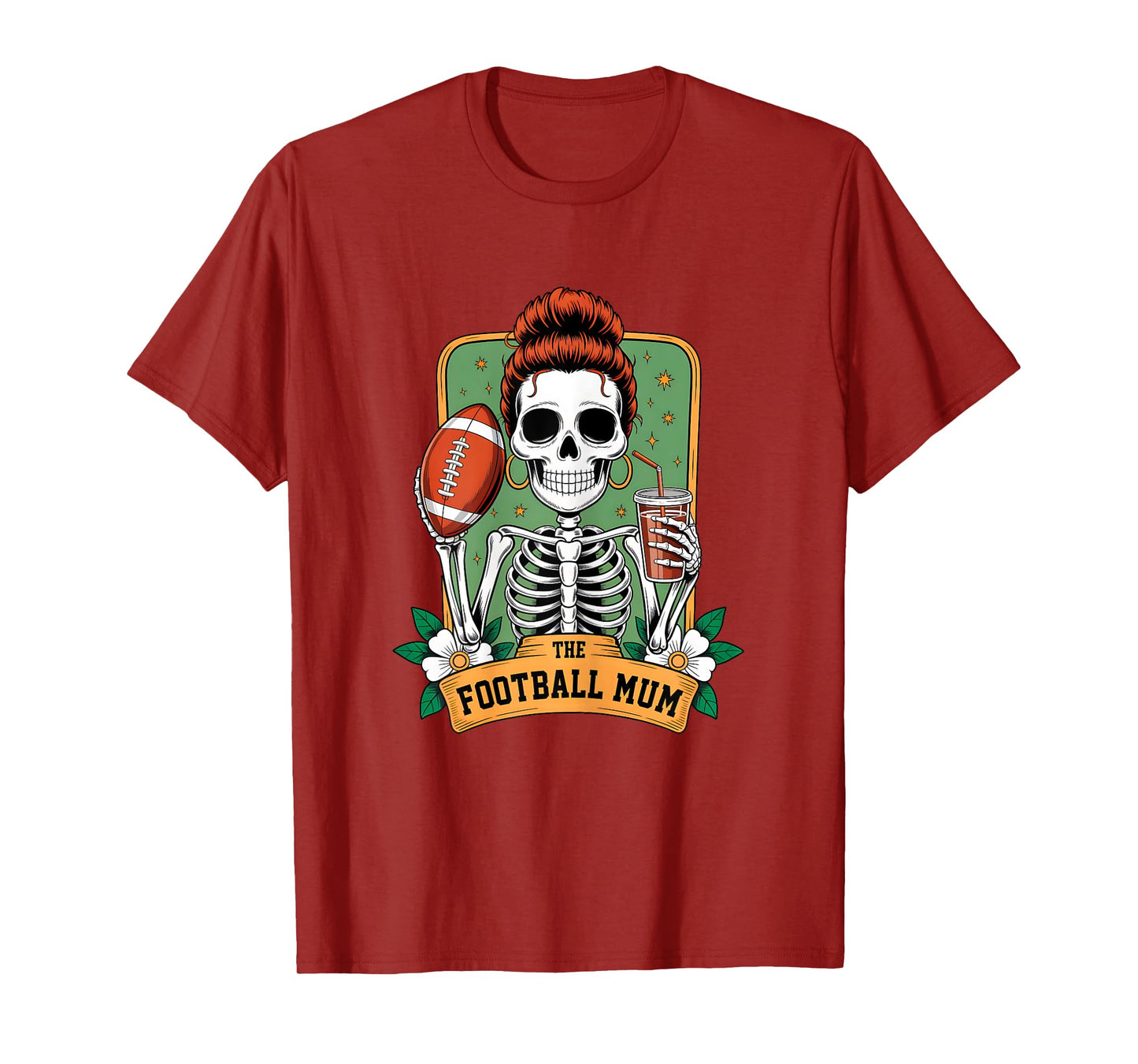 The Football Mum Tarot Card Skeleton Game Day Proud Mums T-Shirt