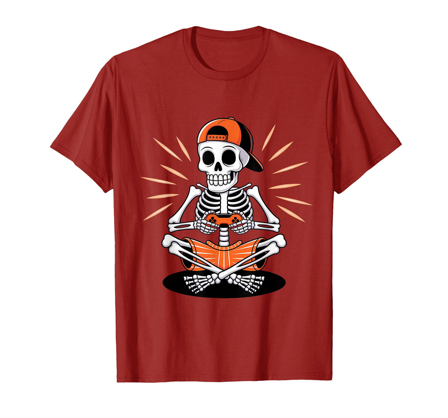 Halloween Skeleton Video Gaming Gamer Youths & Men Teens T-Shirt
