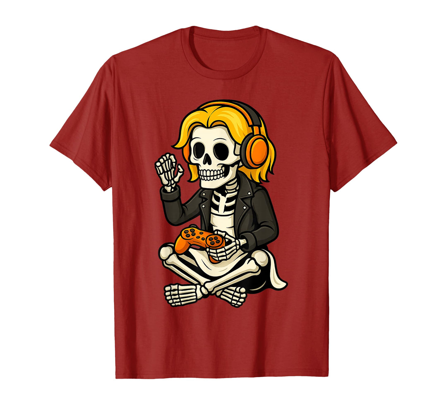 Halloween Skeleton Gamer Video Gaming Funny Skeleton Gaming T-Shirt