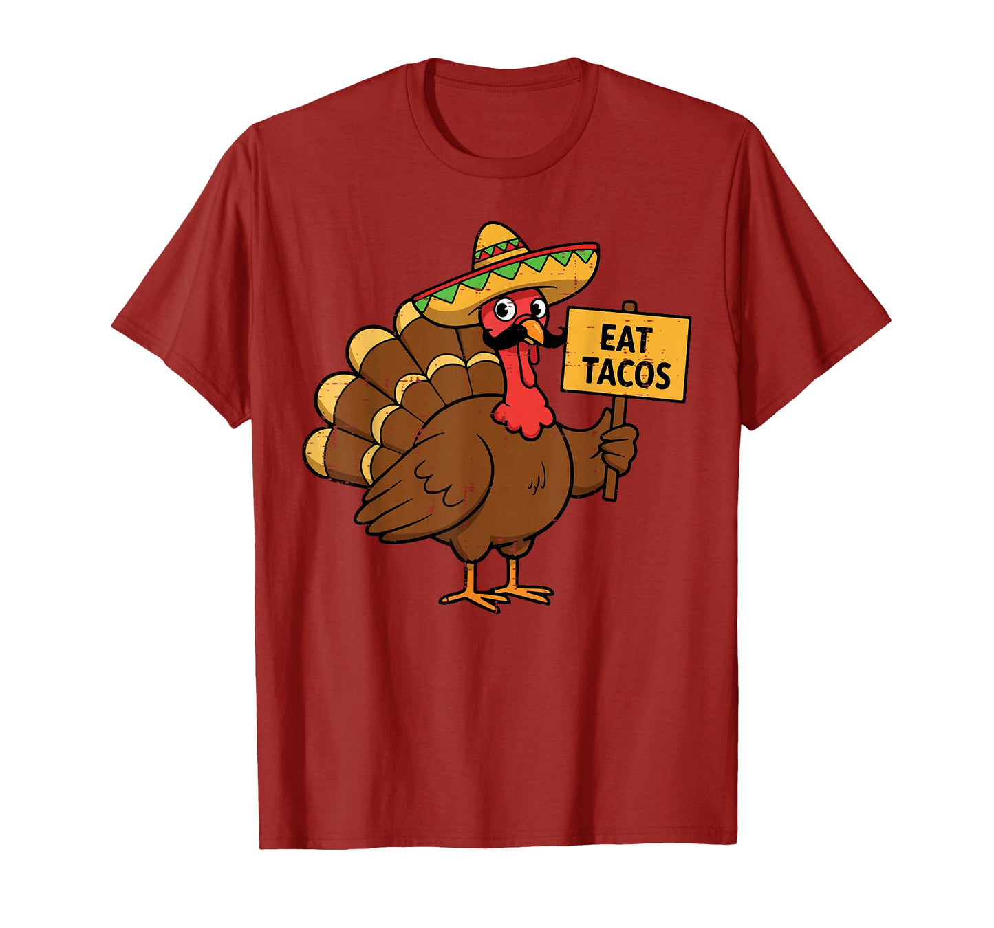 Thanksgiving Mexican Turkey Eat Tacos Funny Men Women Kids T-Shirt