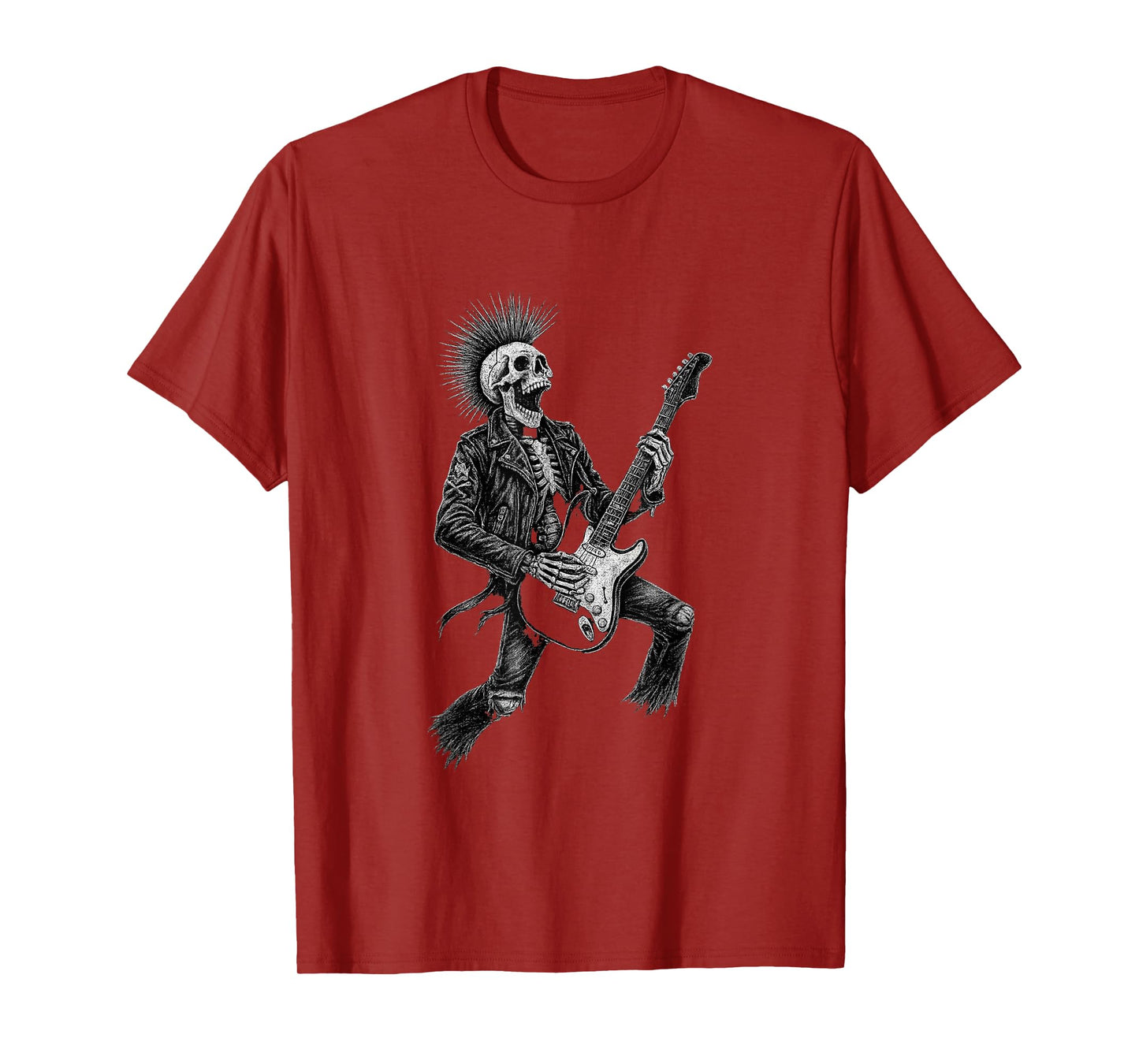 Grunge Skeleton Rock Guitarist Punk Heavy Metal Halloween T-Shirt
