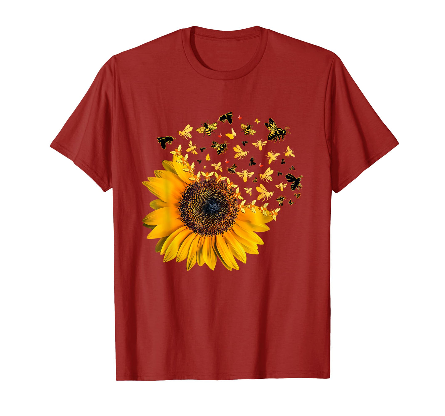 Bee Sunflower Lover Bumblebee Honey Bees Design T-Shirt
