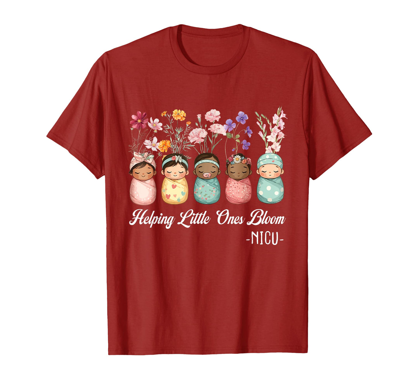 Women Spring Helping Little Ones Bloom Wildflower NICU Nurse T-Shirt