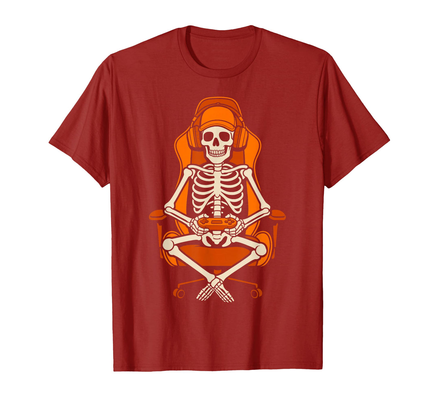 Skeleton Gamer Halloween Video Gaming Boys Girls Men Women T-Shirt