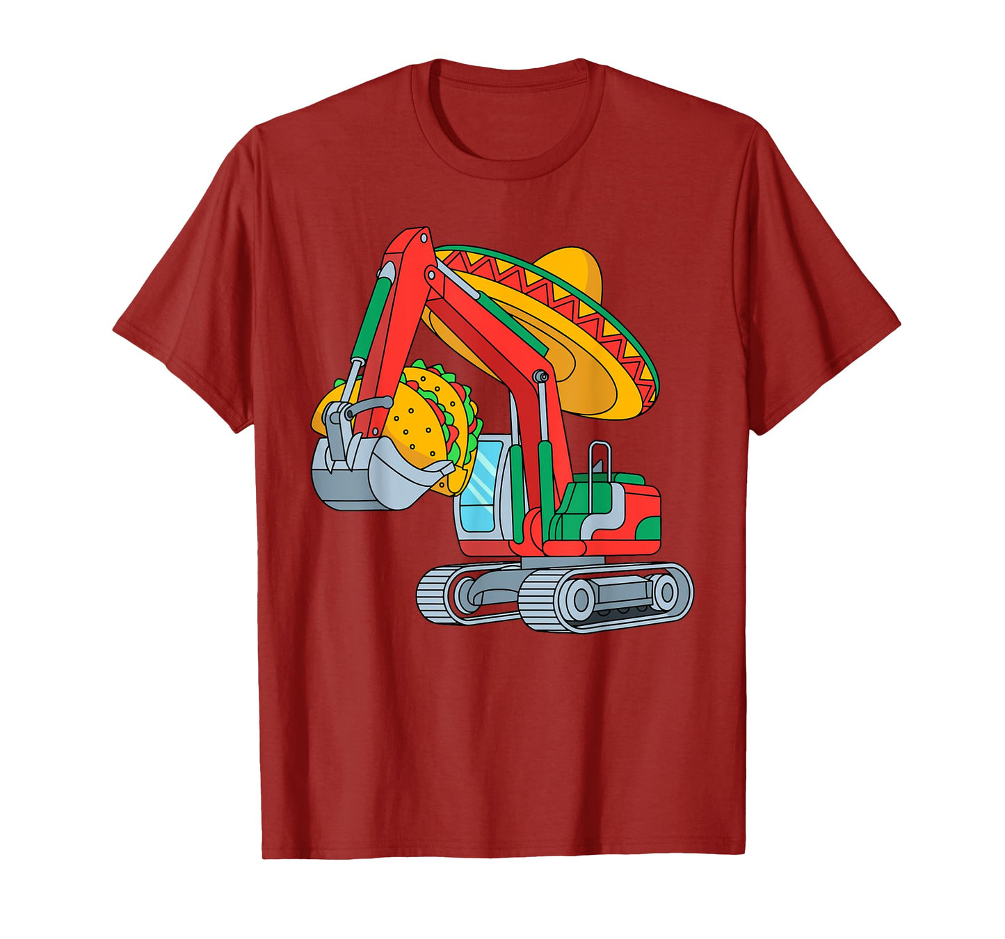 Cinco De Mayo Excavator Construction Kid Taco Mexican Fiesta T-Shirt