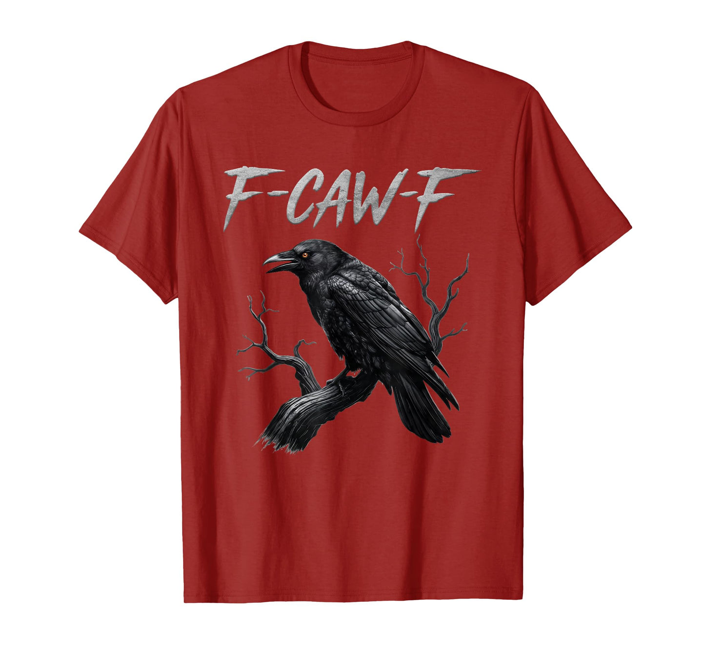 Black Crow, F-Caw-F Funny Black Bird Moon Gothic Adult Humor T-Shirt