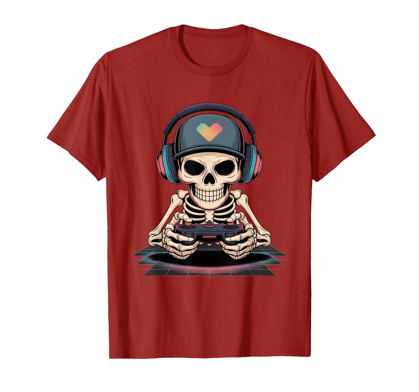Funny Halloween Skeleton Gamer T-Shirt