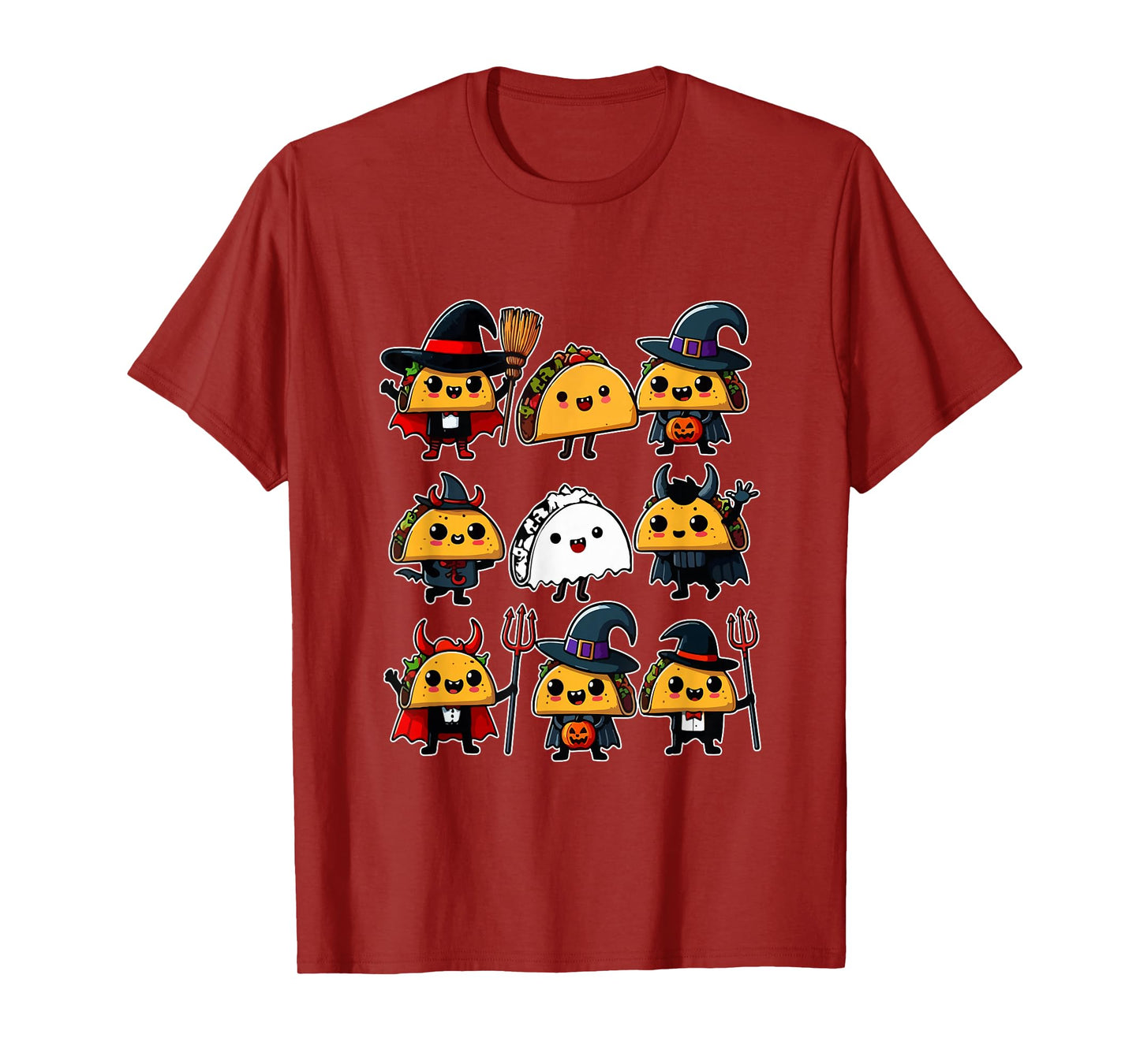 Group Tacos Cosplay Witch Boo Ghosts Halloween Food T-Shirt