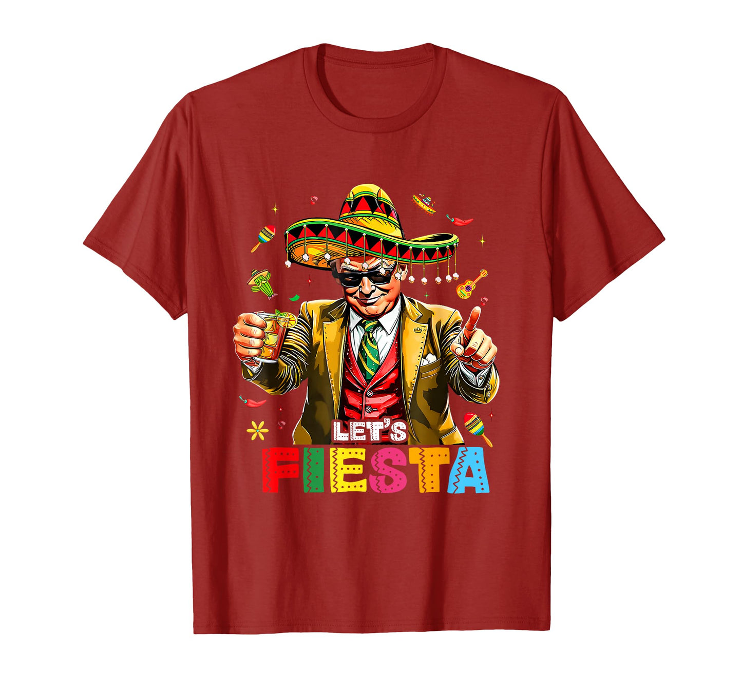 Cinco De Mayo Trump Taco Funny Mexican Trump Let's Fiesta T-Shirt
