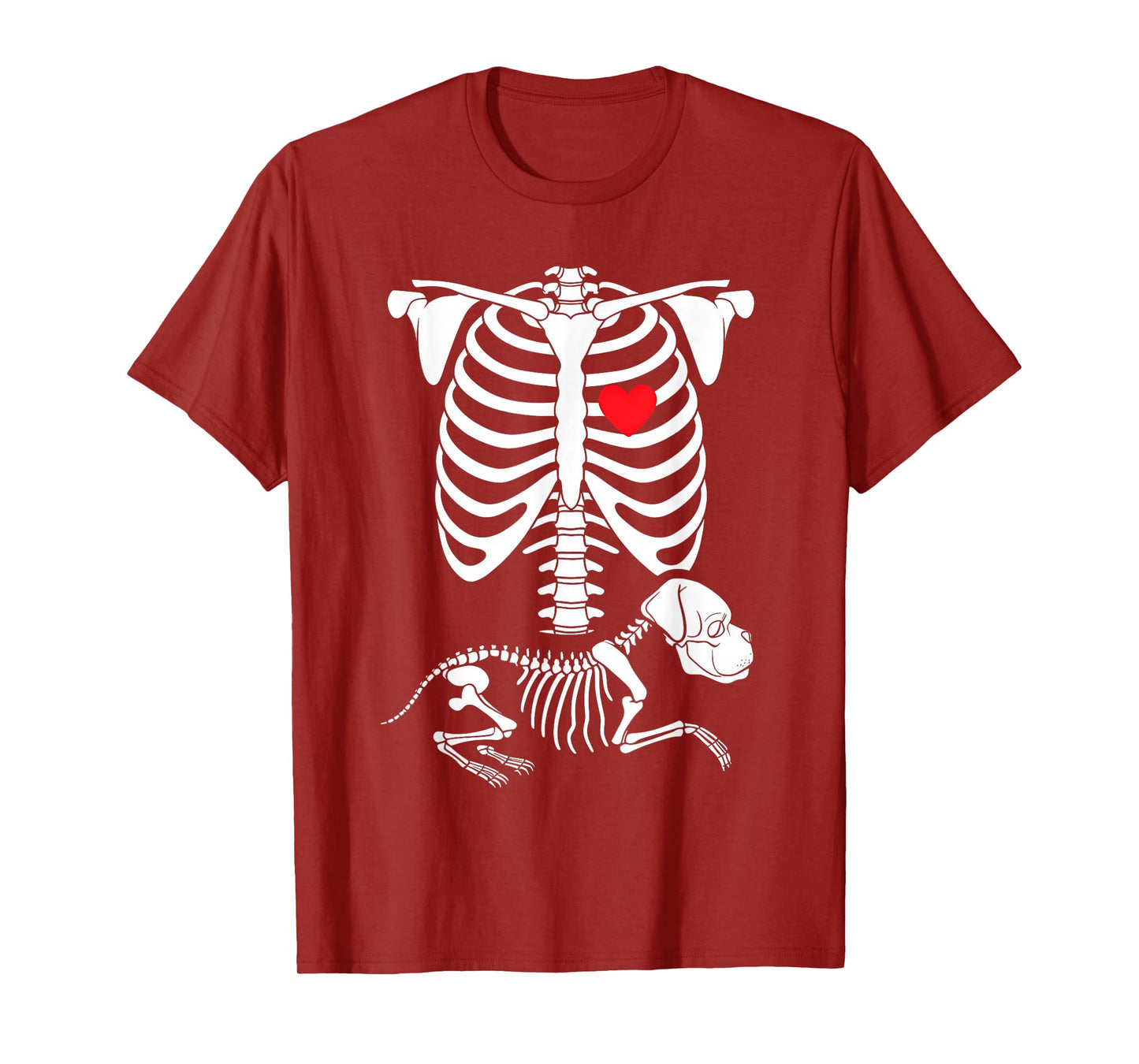 Skeleton Pregnancy Announcement Boxer Dog Lovers Halloween T-Shirt