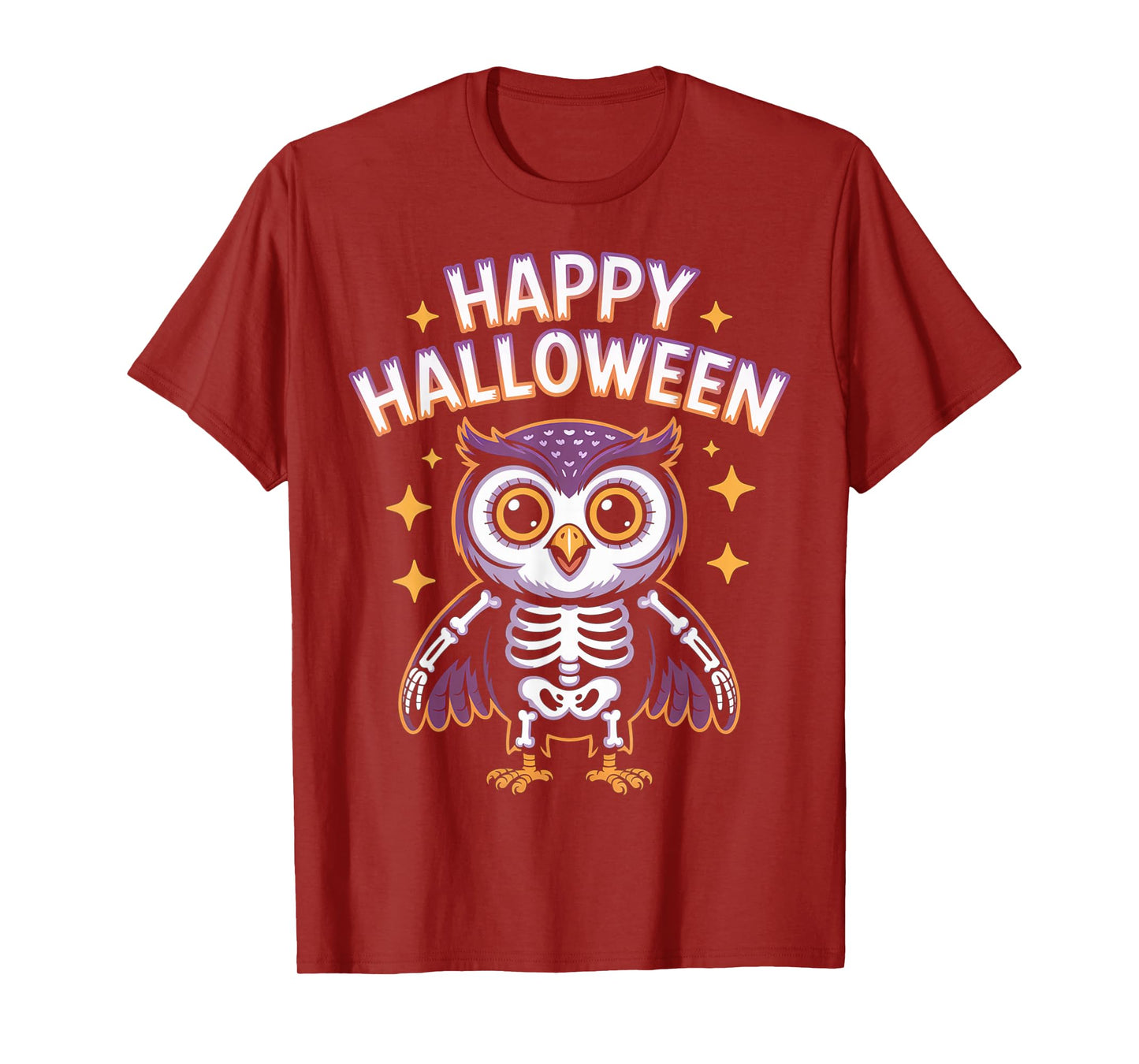 Cute Skeleton Owl Halloween Design for Kids and Adults T-Shirt