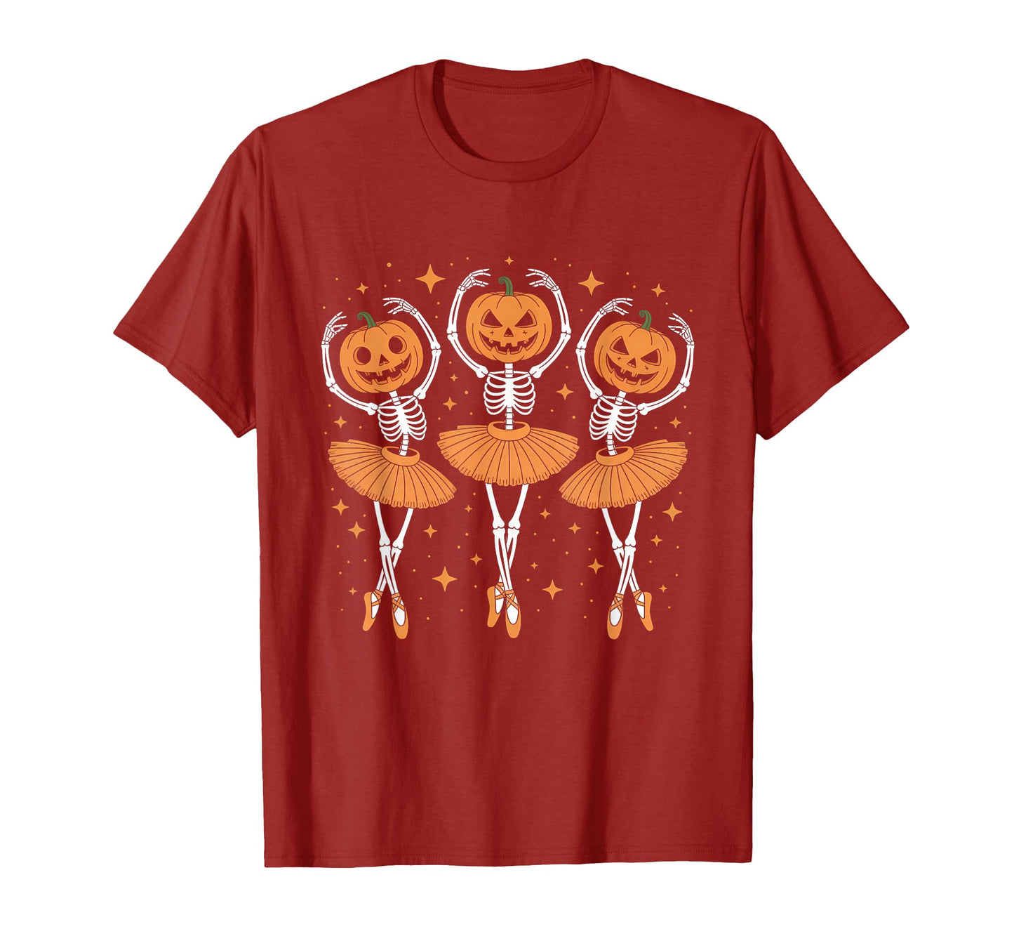 Dancing Skeleton Pumpkin Ballerina Ballet Dance Halloween T-Shirt