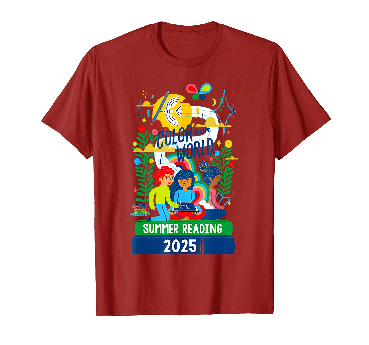 Color Our World Summer Reading Program 2025 Book Lover T-Shirt
