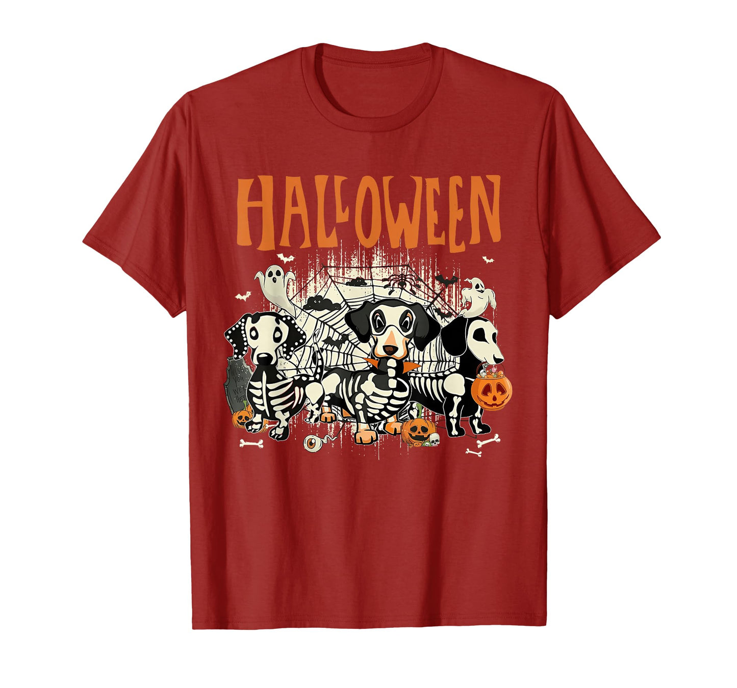 Dachshund Halloween Wiener Dog Pumpkin Weenie Witch T-Shirt