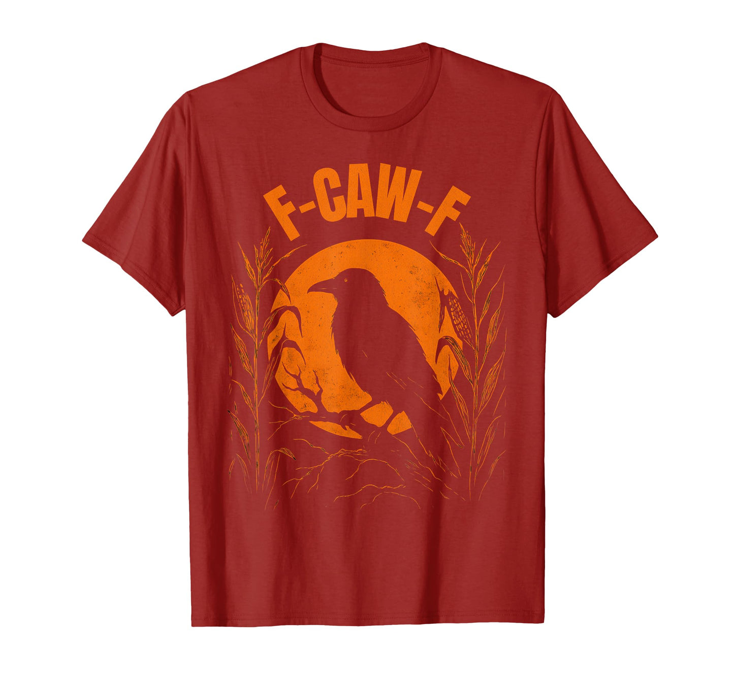 Funny F CAW F Crow Black Bird Moon 2025 Halloween Humor T-Shirt