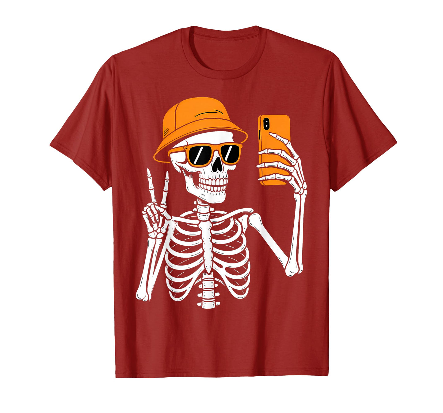 Funny Halloween Skeleton Selfie Costume T-Shirt