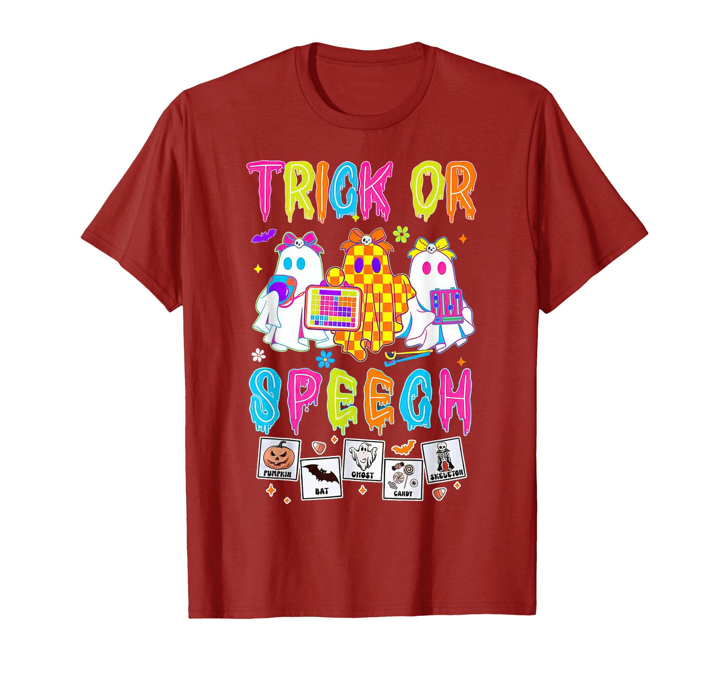 Trick Or Speech Halloween Therapy Speech Boo Ghost T-Shirt