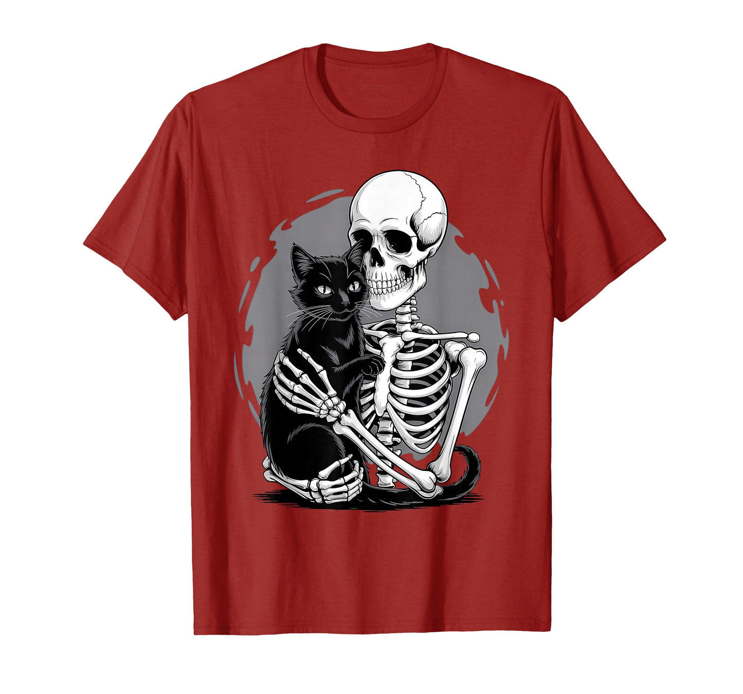 Skeleton Cat Skull Kitty Goth Cute Halloween Men Women T-Shirt