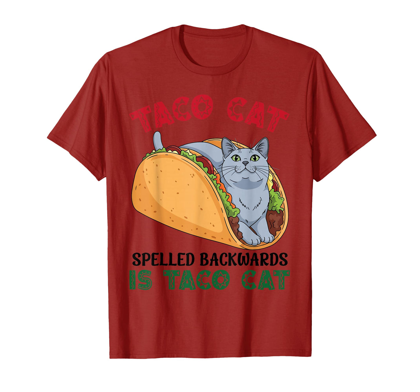 Russian Blue Taco Cat Spelled Backwards Taco Inside A Cat T-Shirt