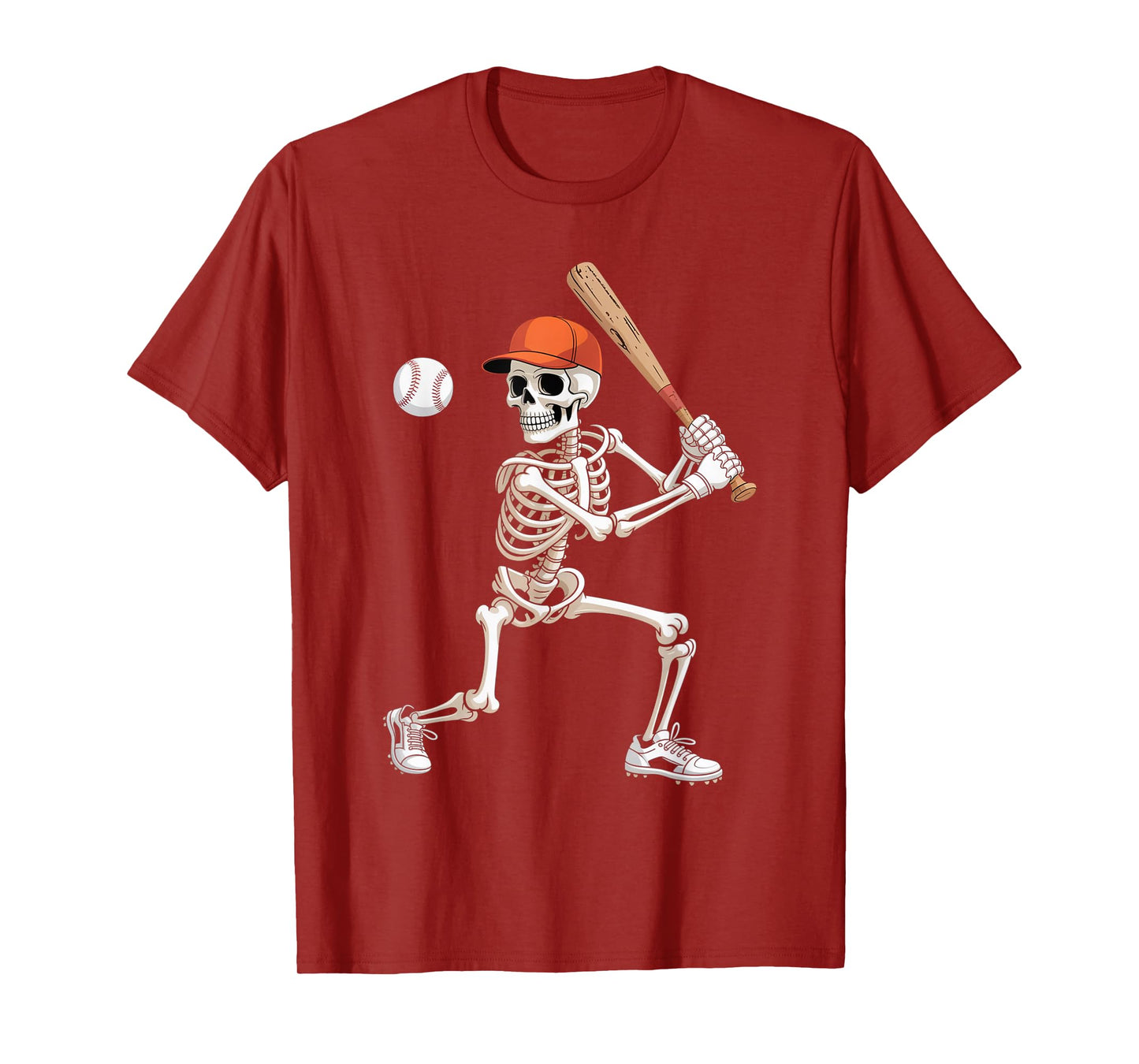 Skeleton Baseball Halloween Costume Funny Men Boys Kids T-Shirt